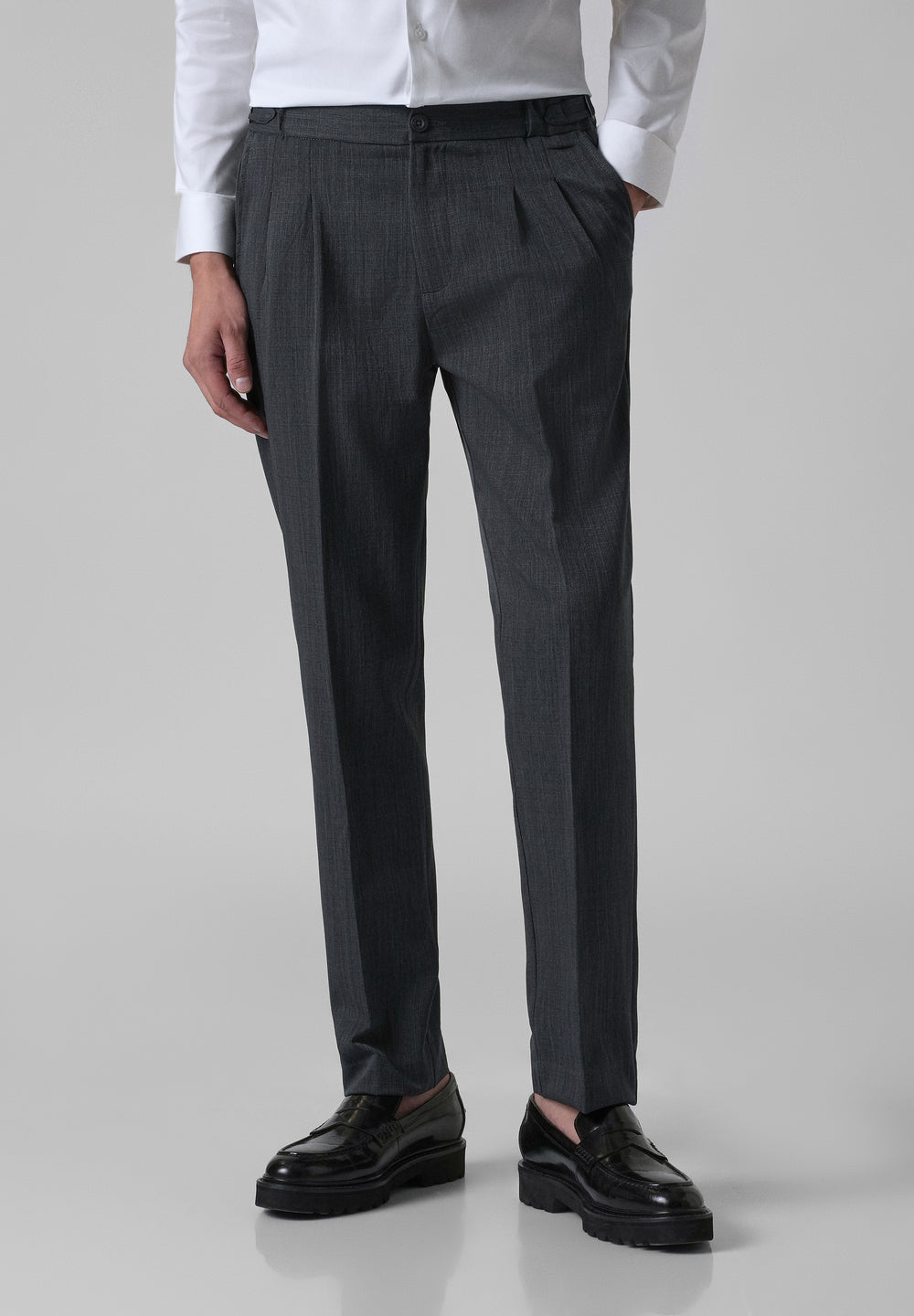 Burnt Grey Pleated Gurkha Pant