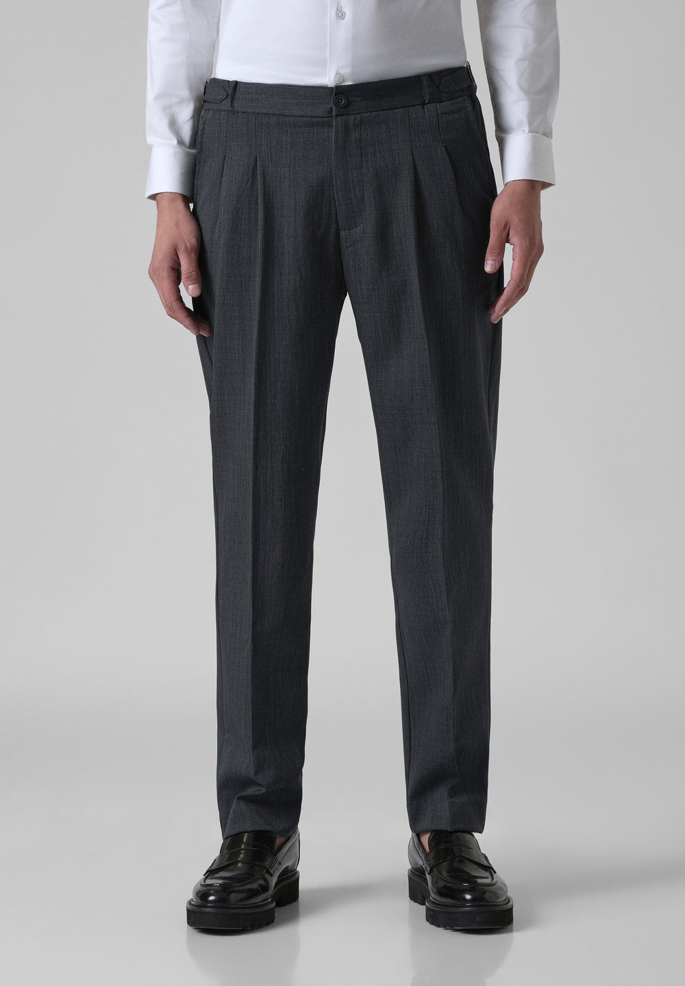 Burnt Grey Pleated Gurkha Pant