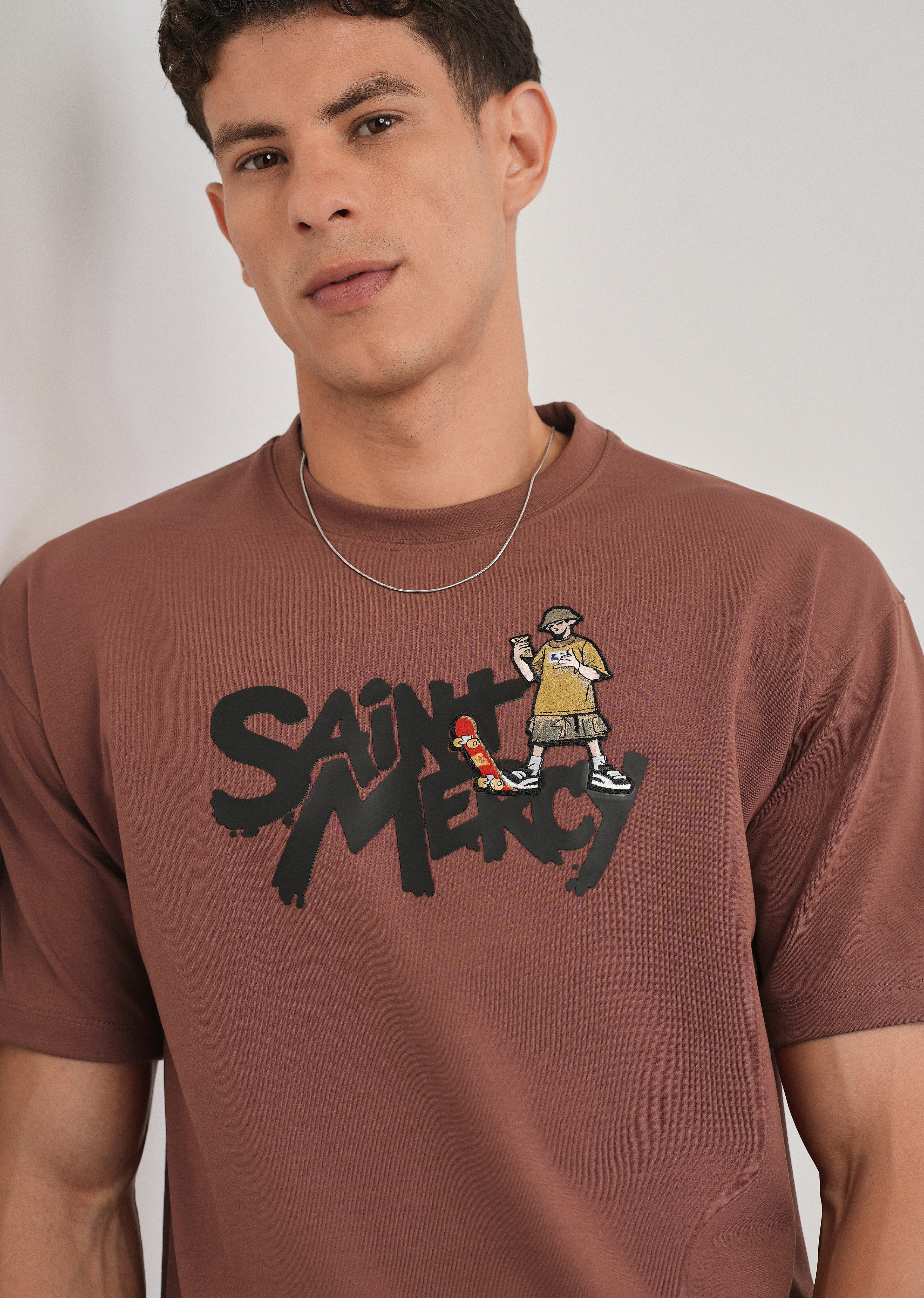 Burnt Brick Rubber Print T-shirt