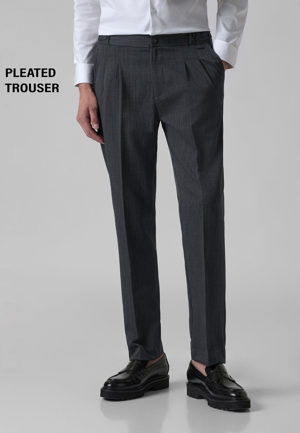 Burnt Grey Pleated Gurkha Pant