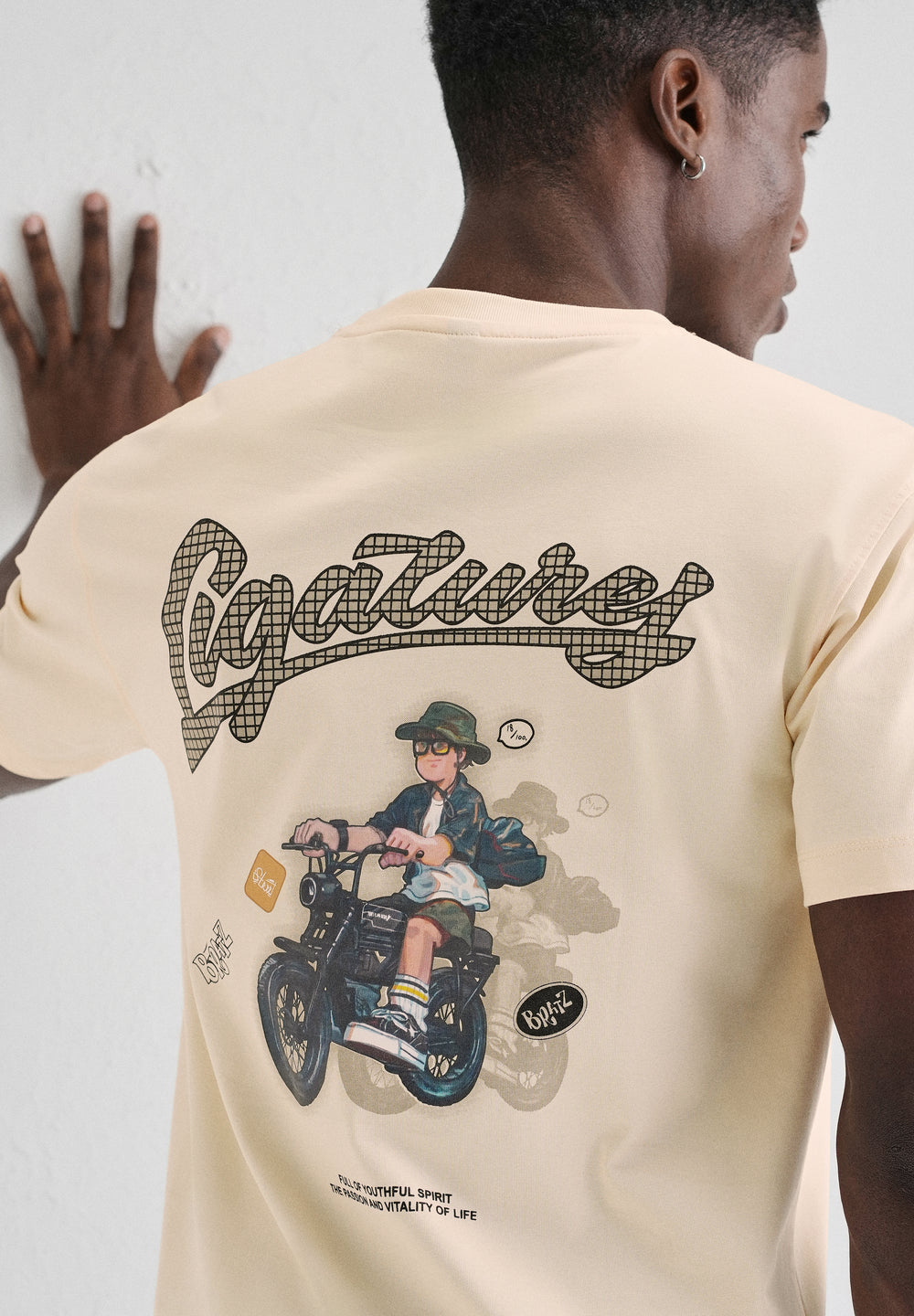 Butter Cream Back Printed T-shirt