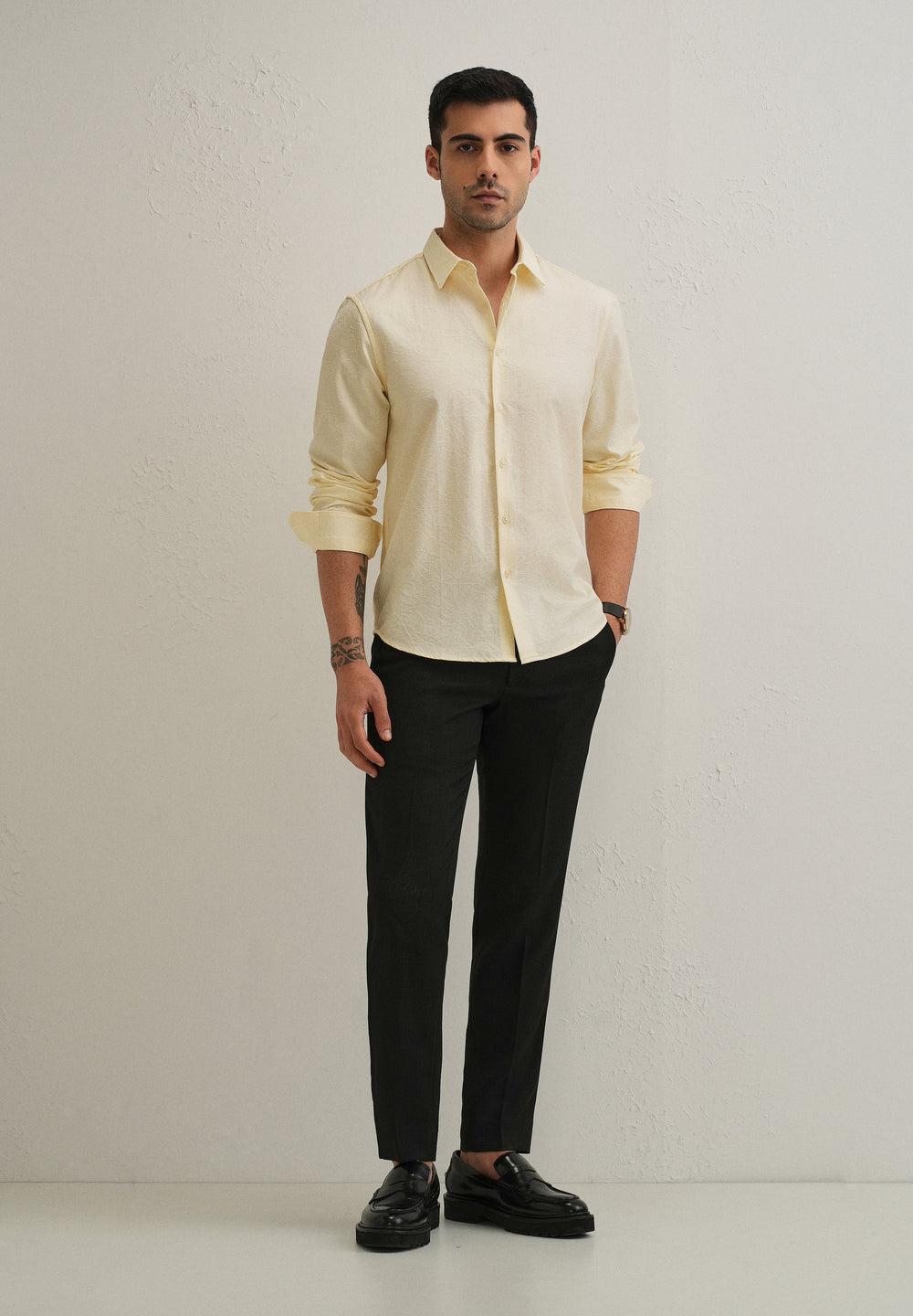 Butter Cream Floral Jacquard Shirt