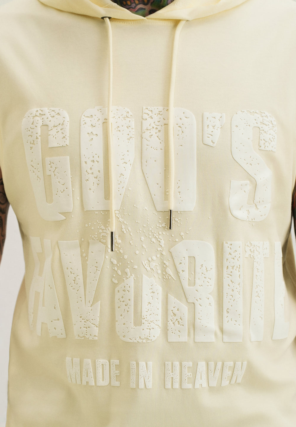 Butter Cream Printed Hoodie Tank
