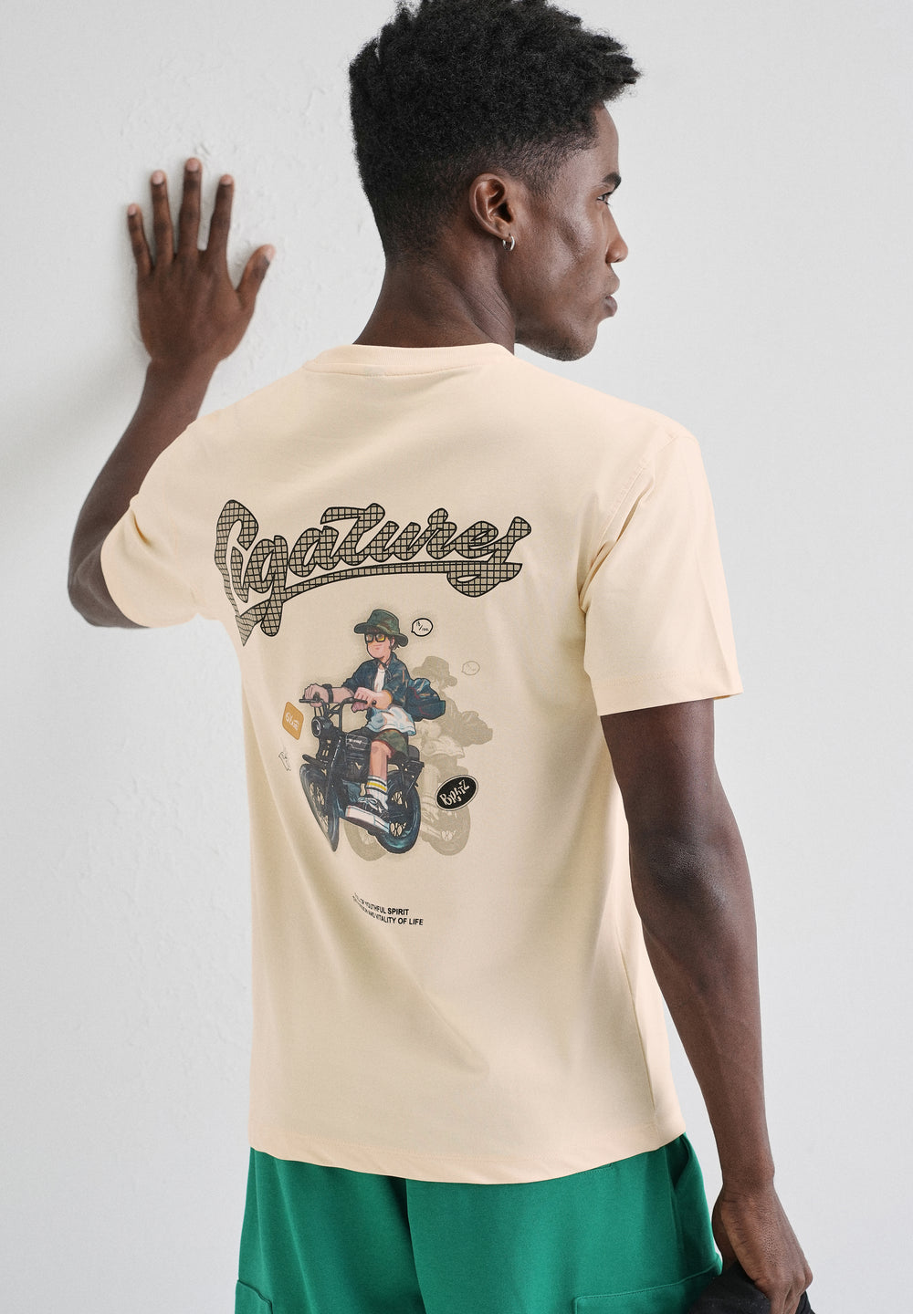 Butter Cream Back Printed T-shirt