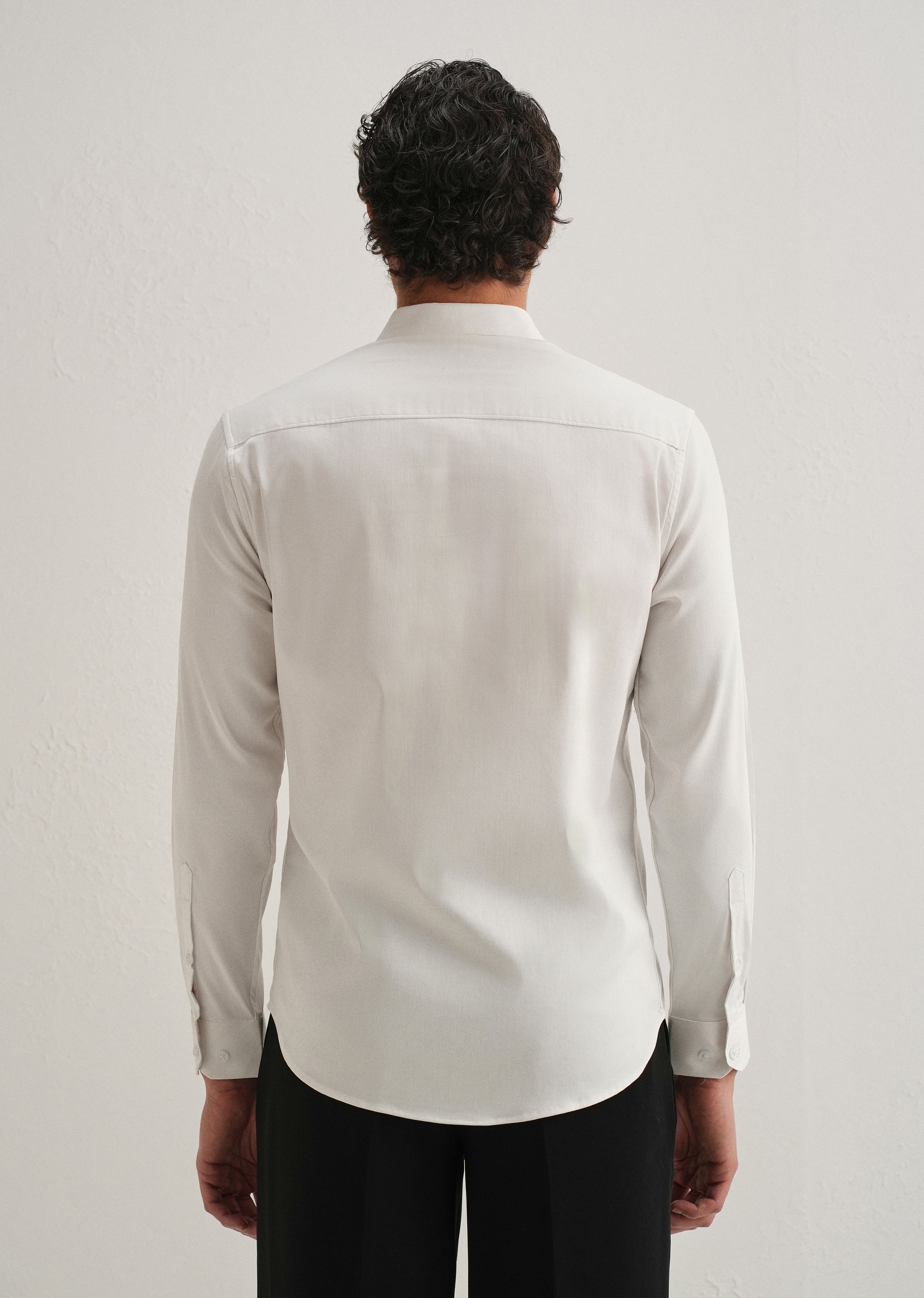 Butterfly Brooch White Designer Shirt