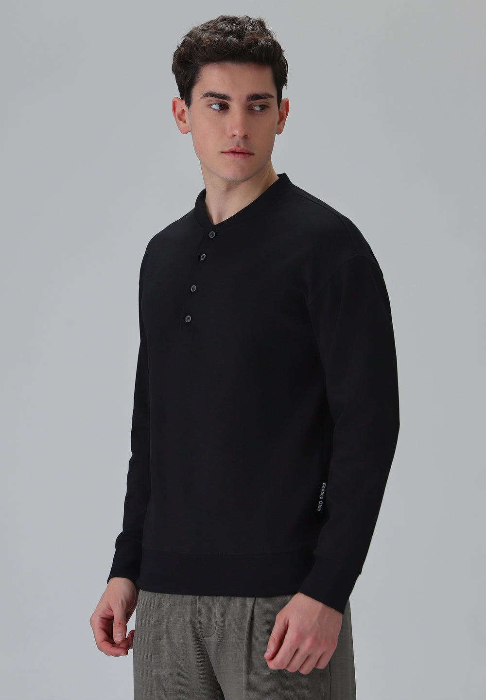 Button-Up Black Sweatshirt