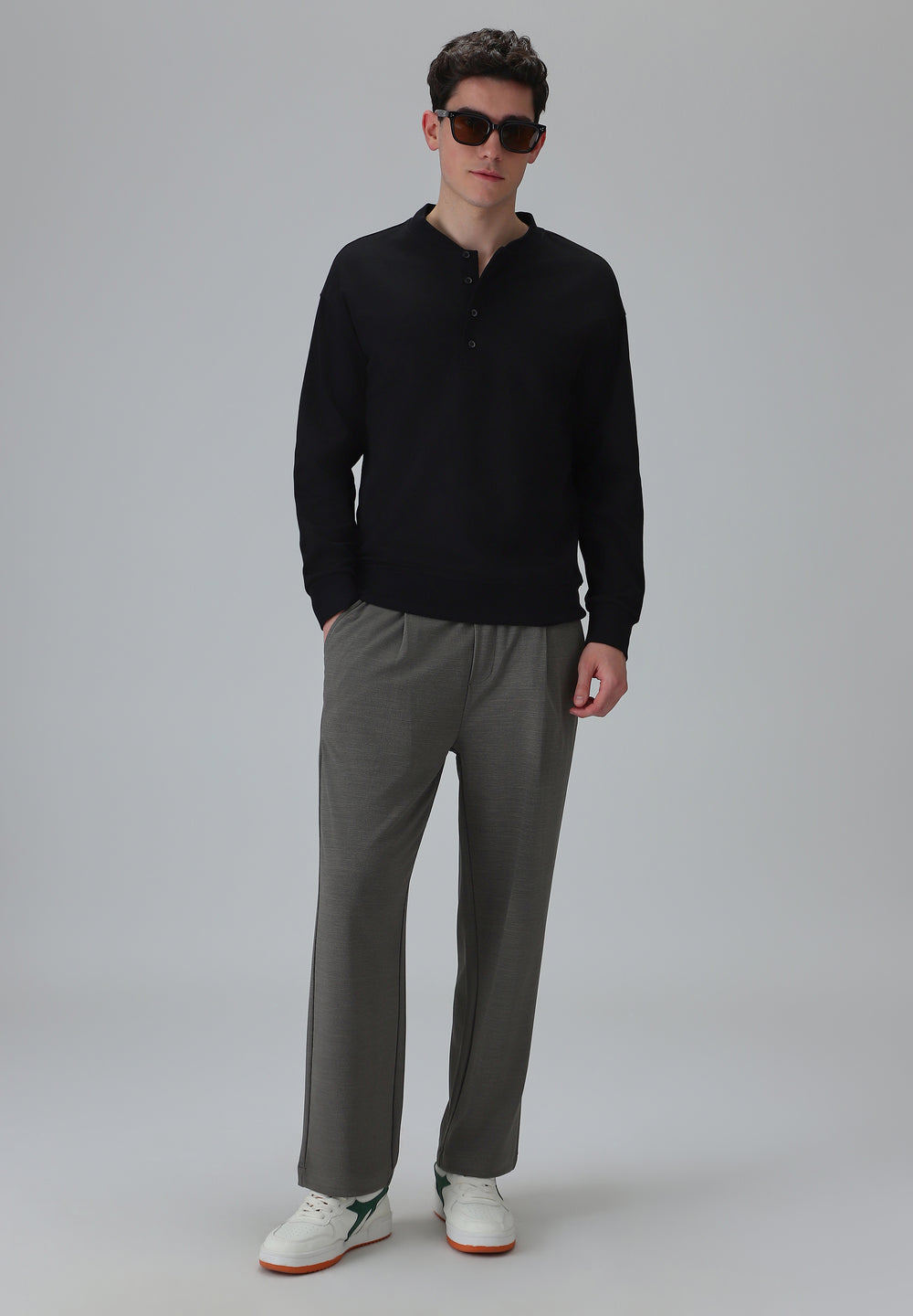 Button-Up Black Sweatshirt