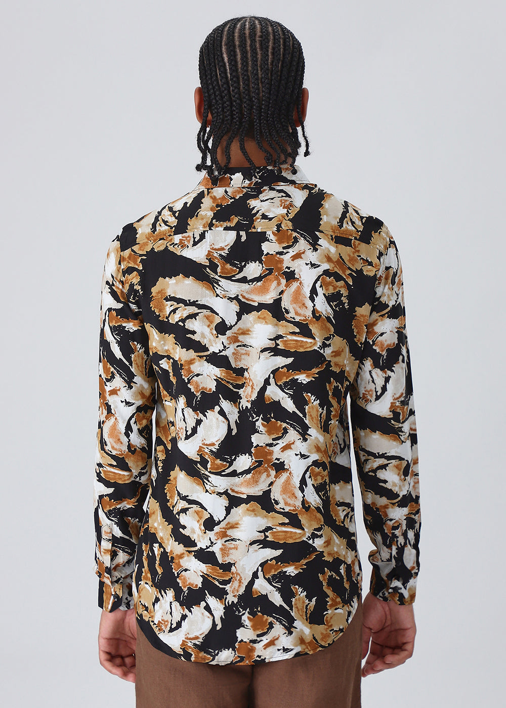 Caramel Brown Print Full sleeve shirt