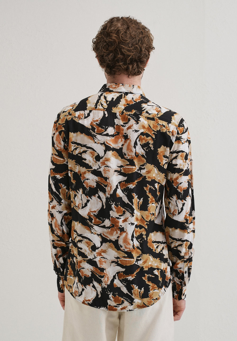 Caramel Brown Print Full sleeve shirt