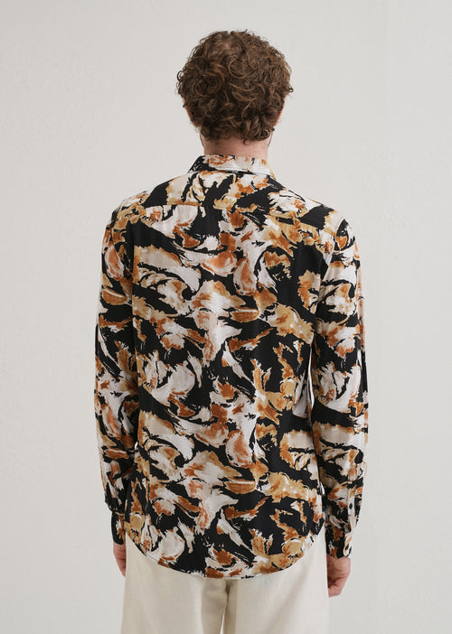 Caramel Brown Print Full sleeve shirt