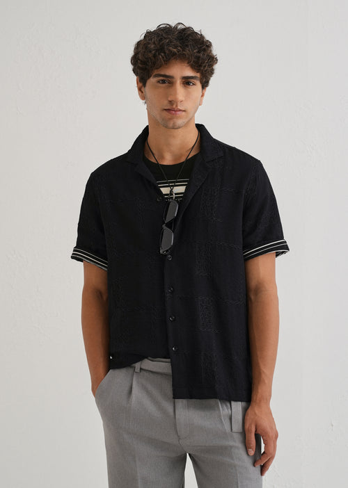 Carbon Black Embroidered Shirt