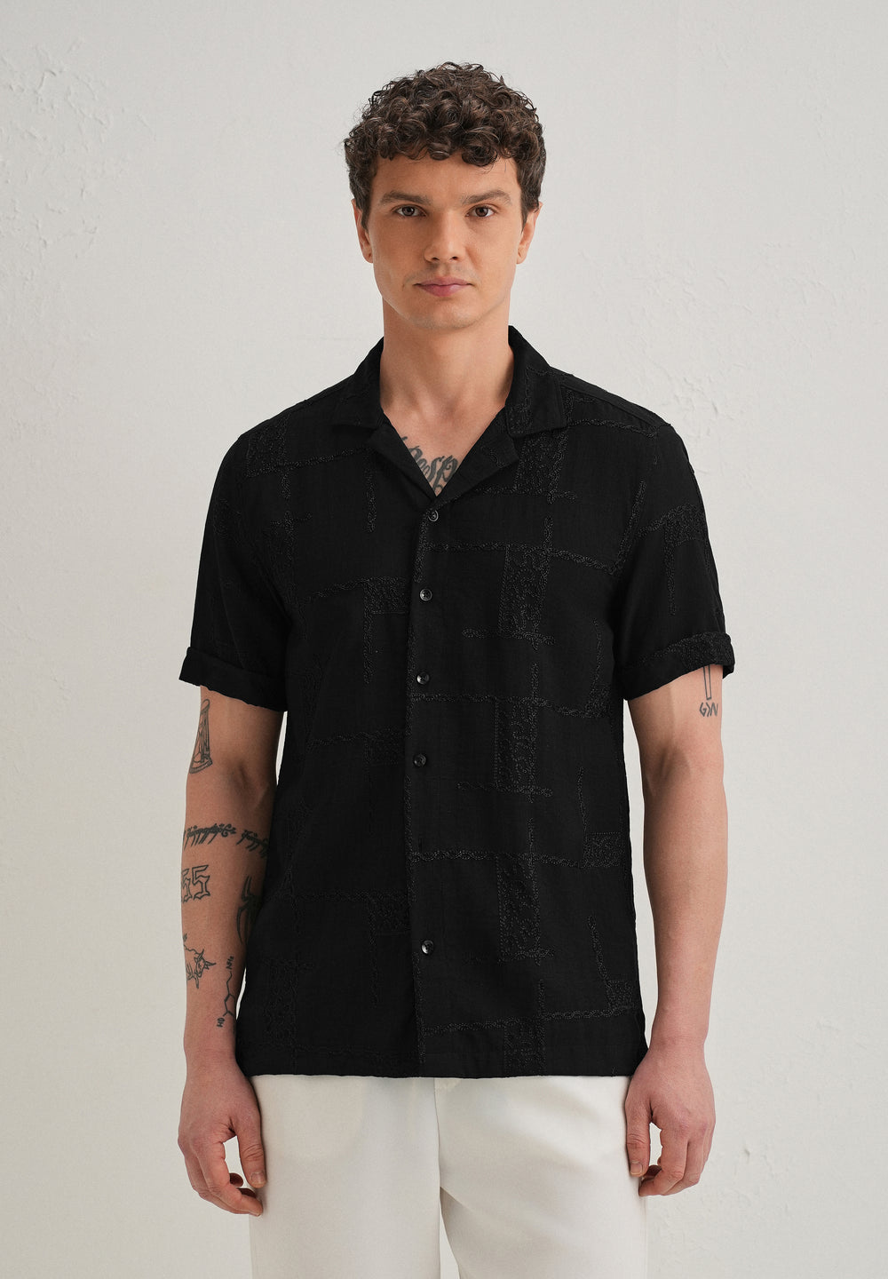 Carbon Black Embroidered Shirt