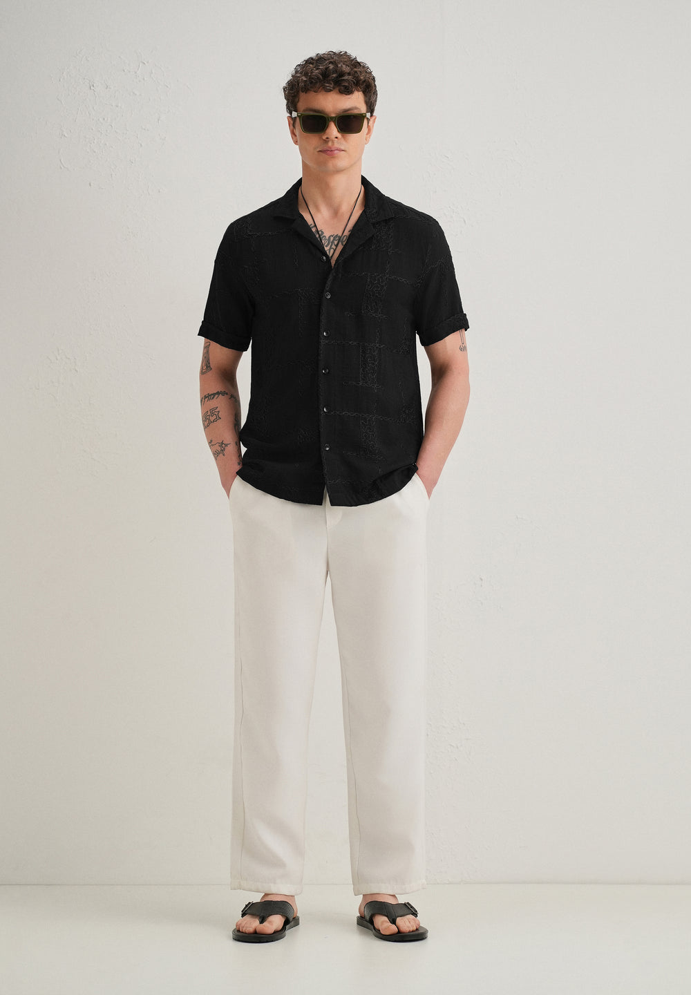 Carbon Black Embroidered Shirt