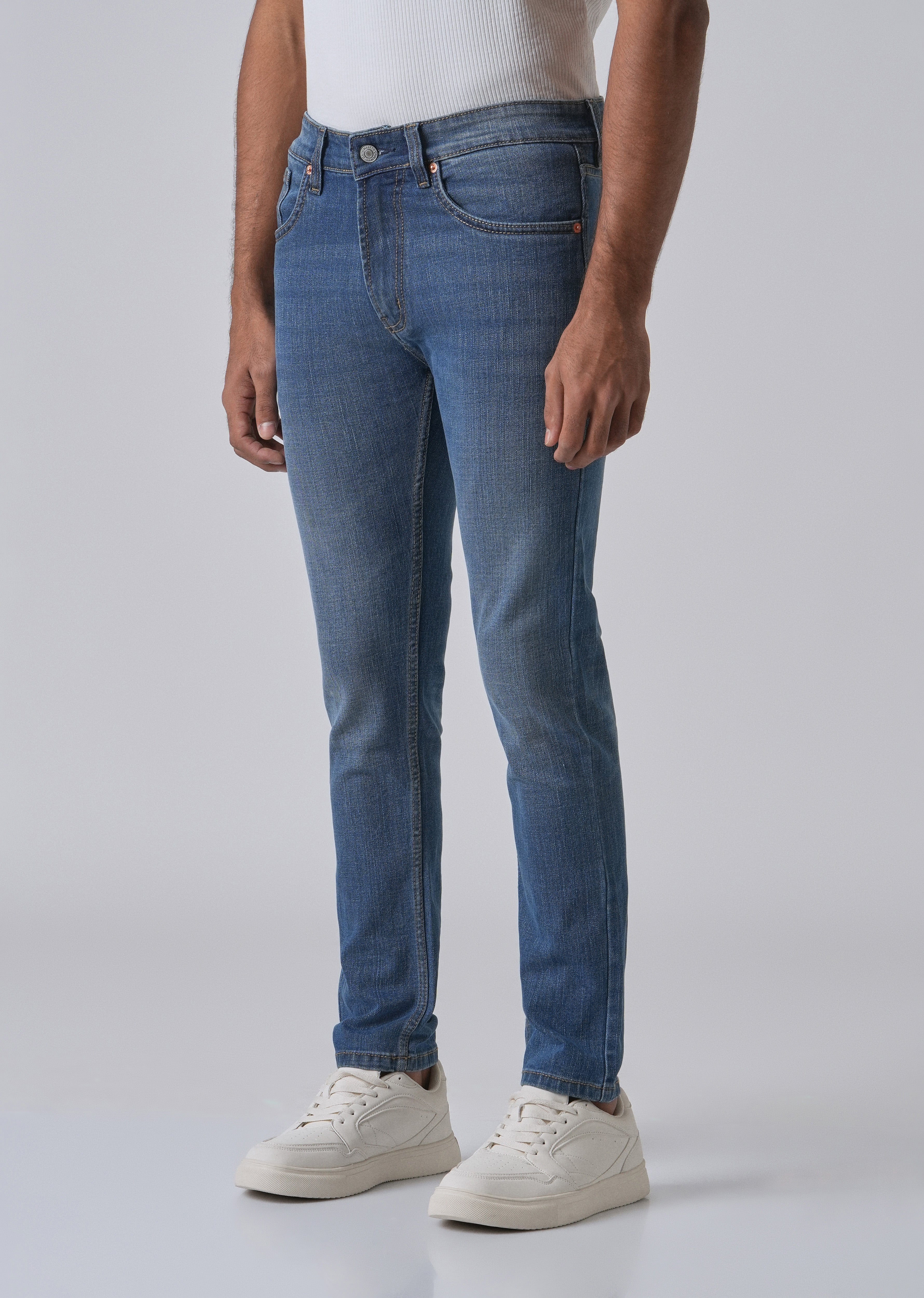 Cerulean Blue Slim Fit Jeans