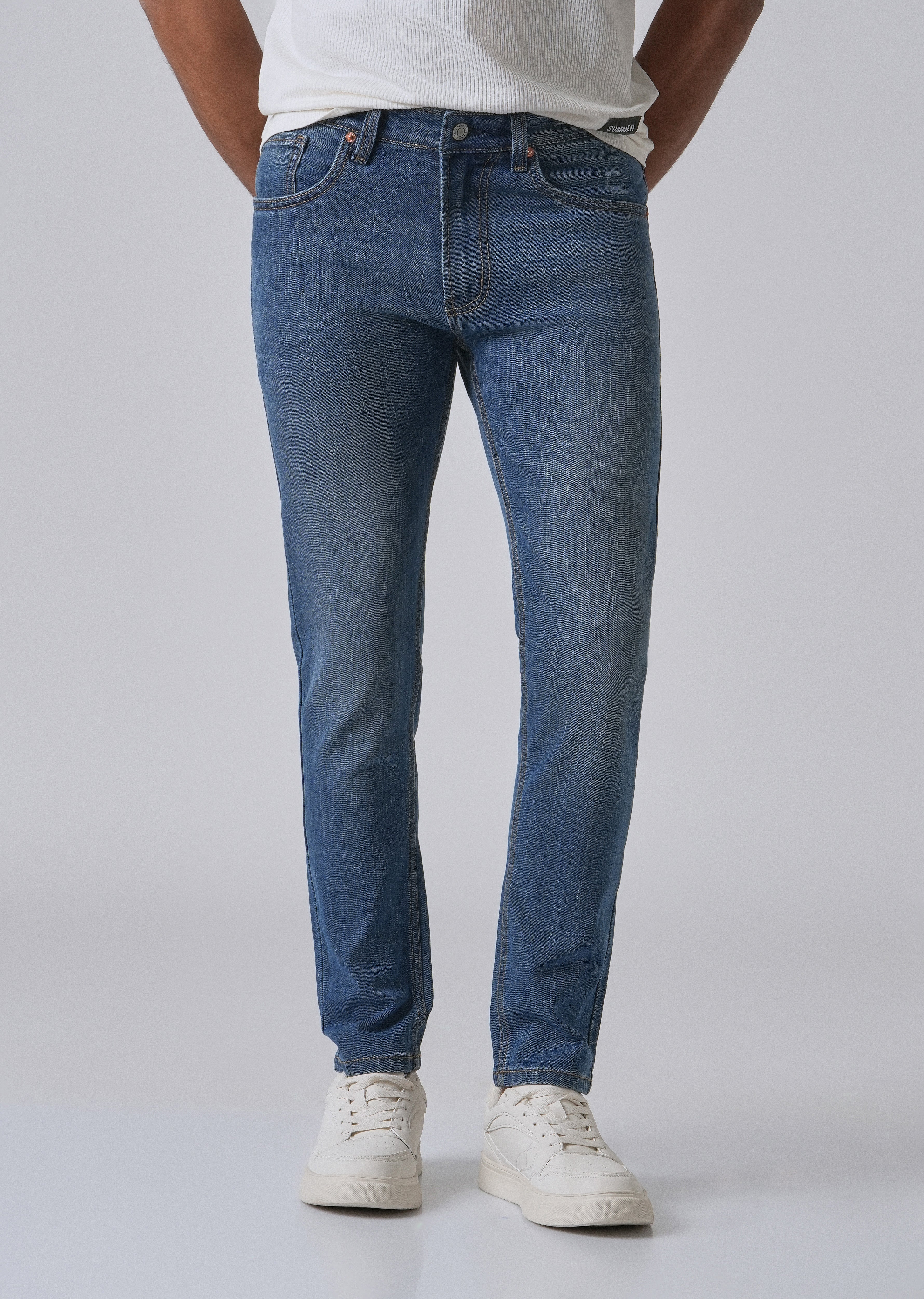 Cerulean Blue Slim Fit Jeans