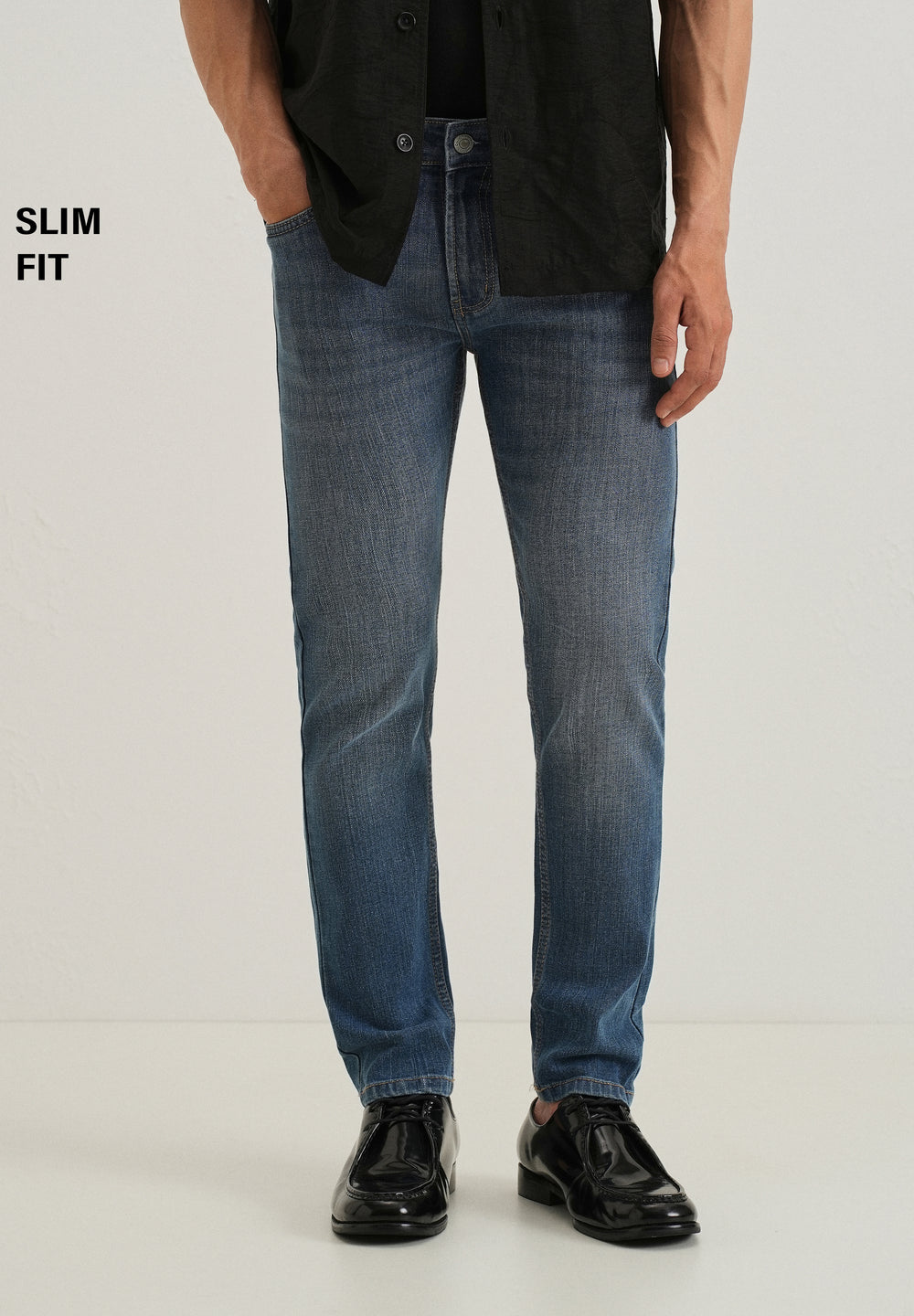 Cerulean Blue Slim Fit Jeans