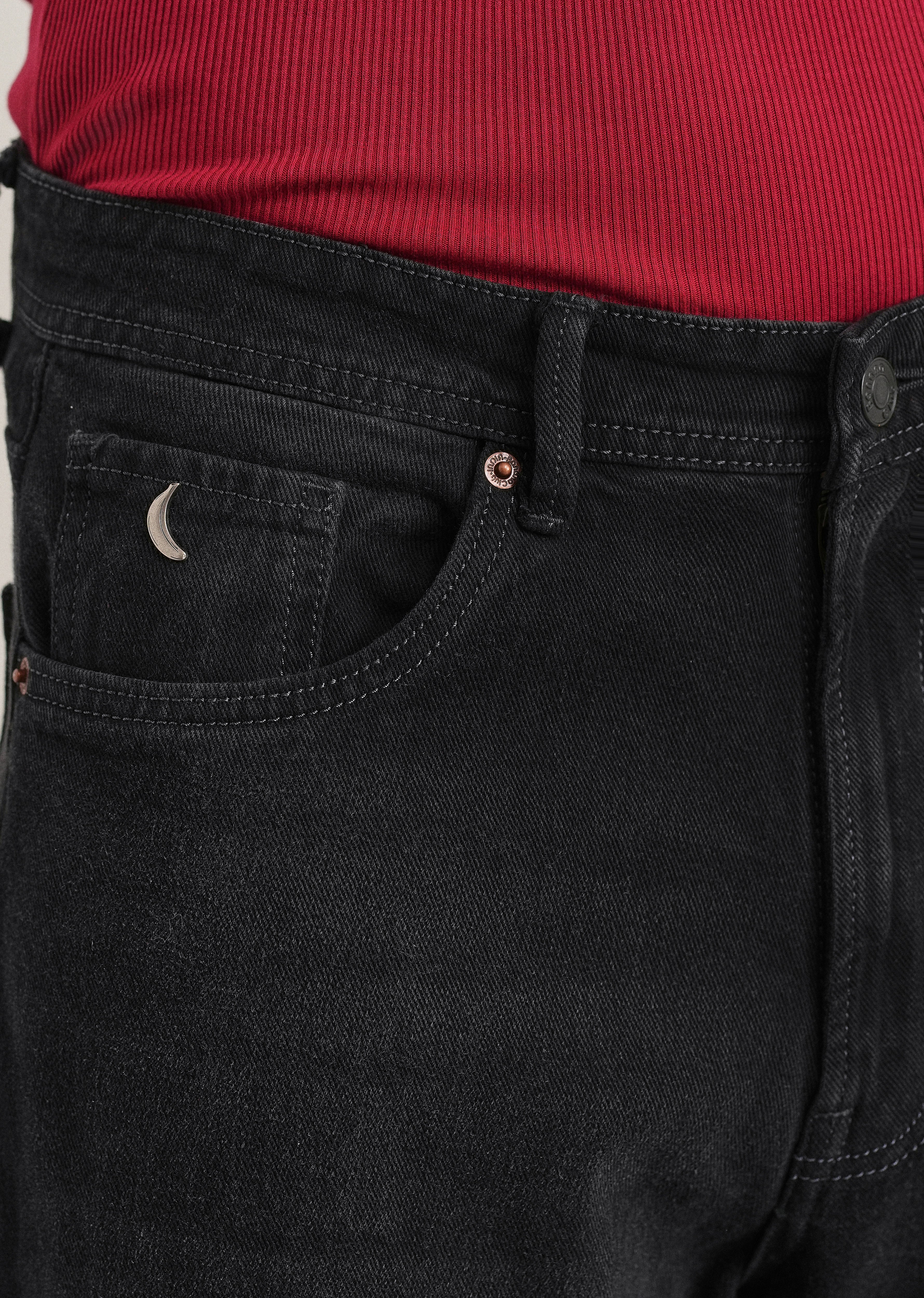 Charcoal Black Baggy Fit Jeans