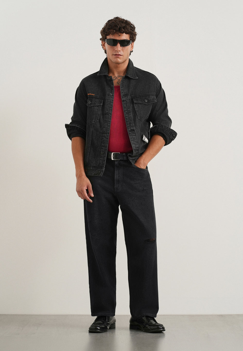 Charcoal Black Baggy Fit Jeans