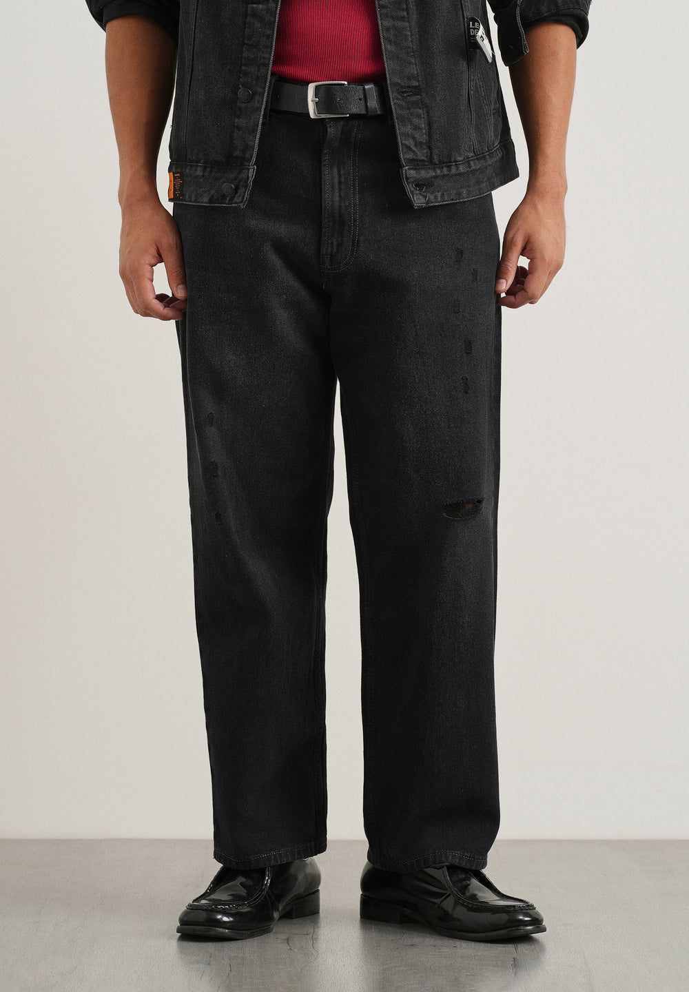 Charcoal Black Baggy Fit Jeans