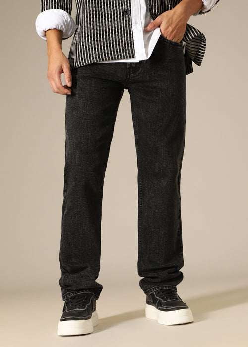 Charcoal Black Straight Fit Denim