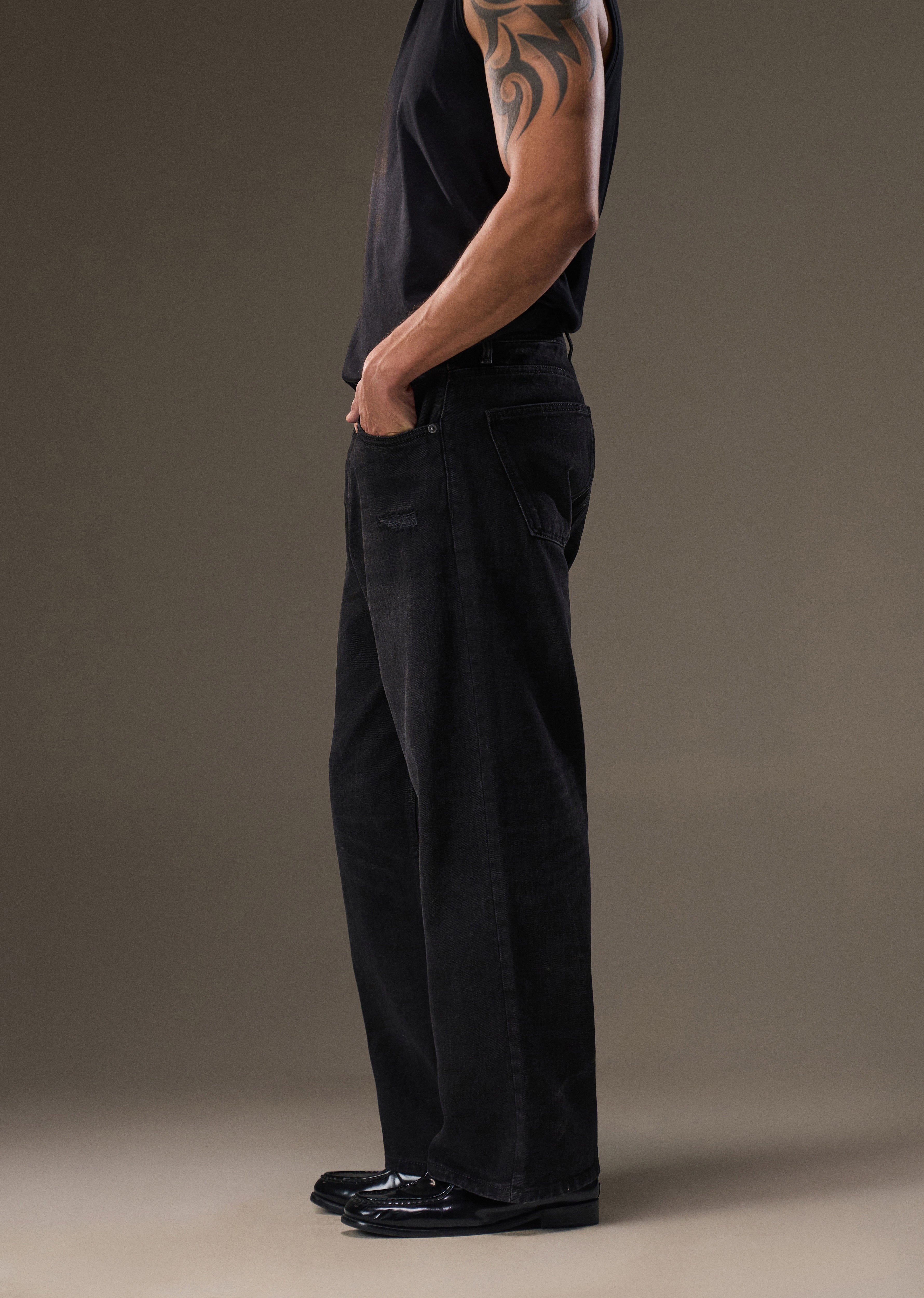 Charcoal Black Super Baggy Jeans