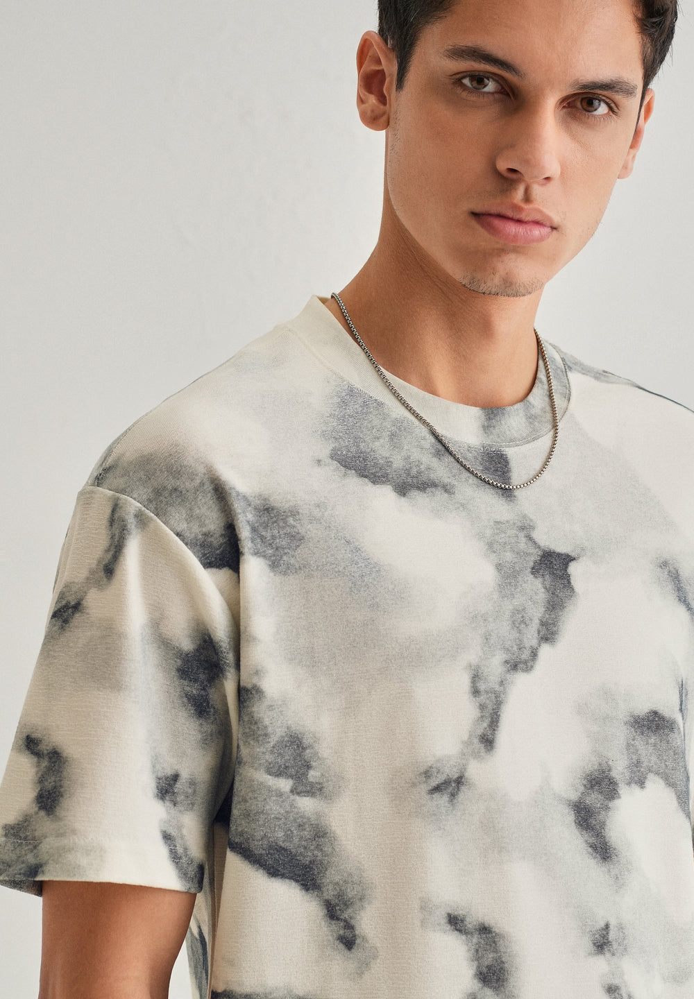 Charcoal Cloud Wash Textured Oversized T-shirt
