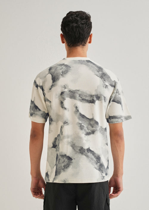 Charcoal Cloud Wash Textured Oversized T-shirt