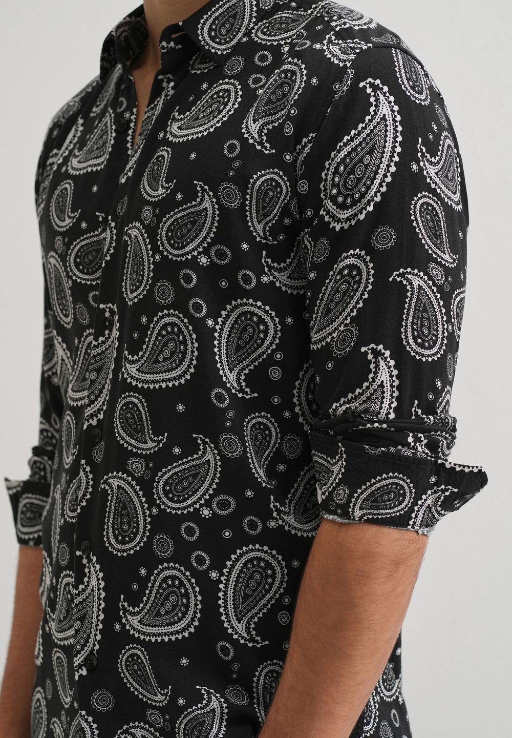 Charcoal Paisley Print Shirt