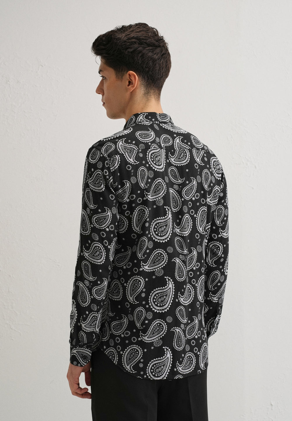 Charcoal Paisley Print Shirt