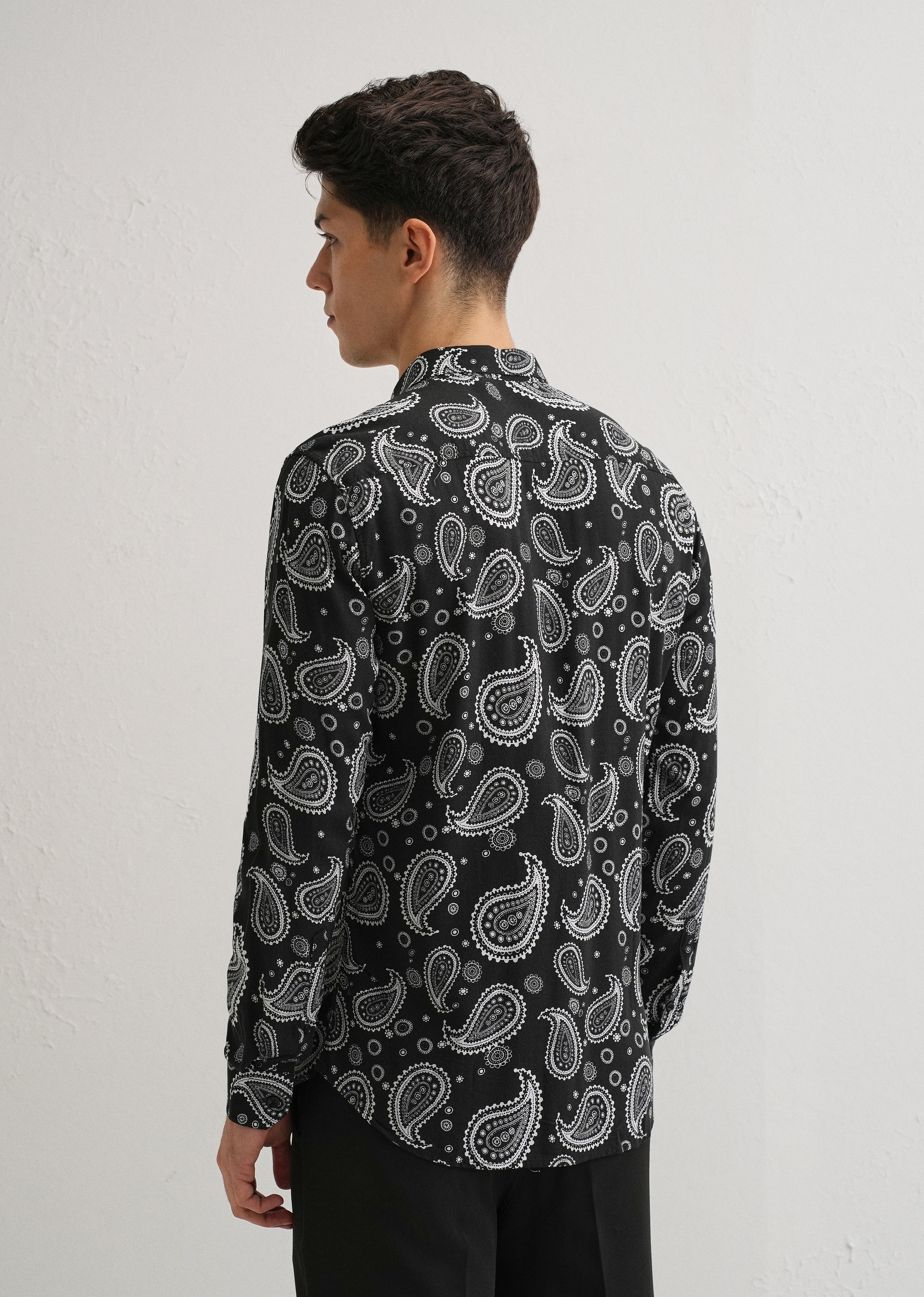 Charcoal Paisley Print Shirt