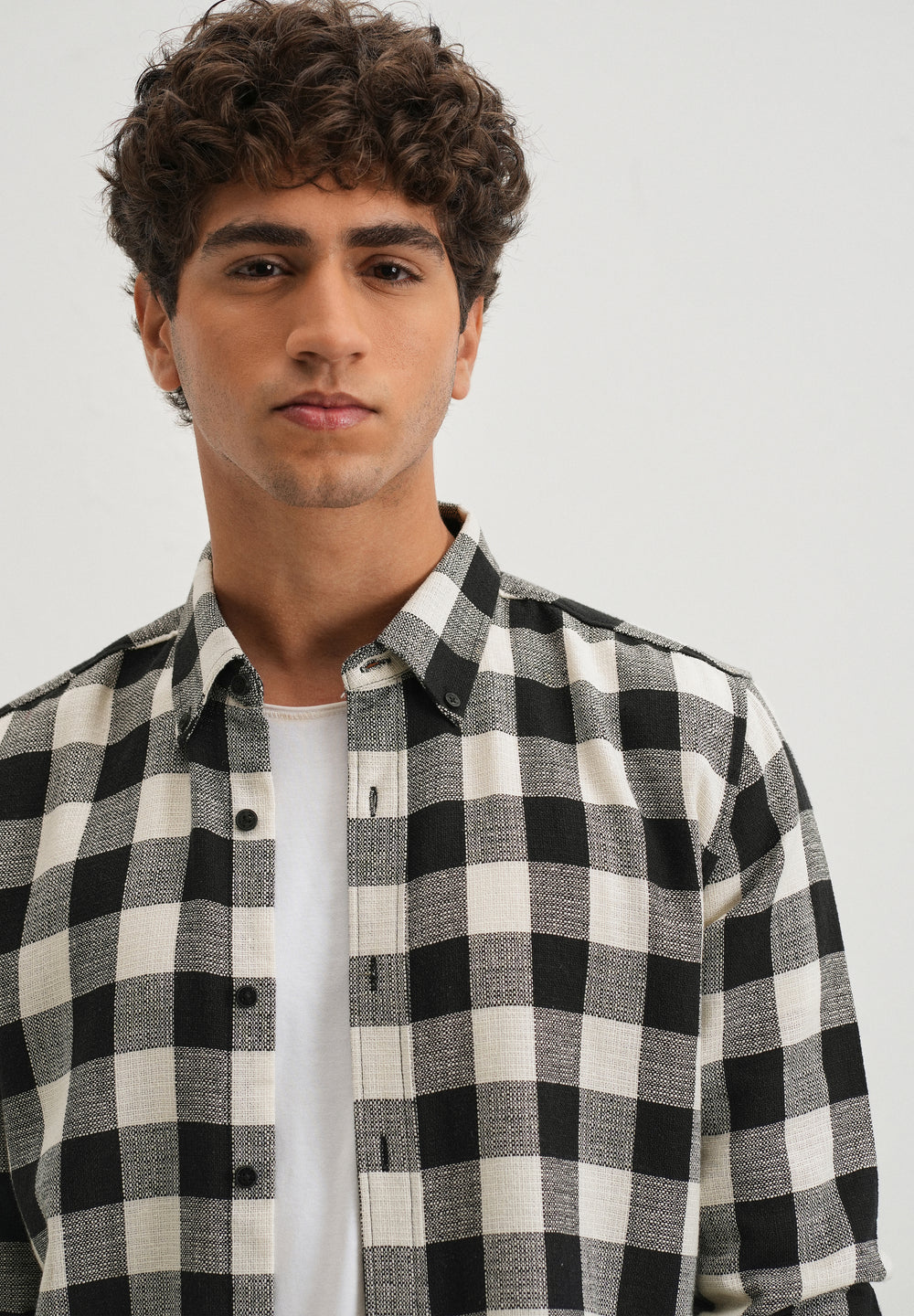 Chess Square Black Check Shirt