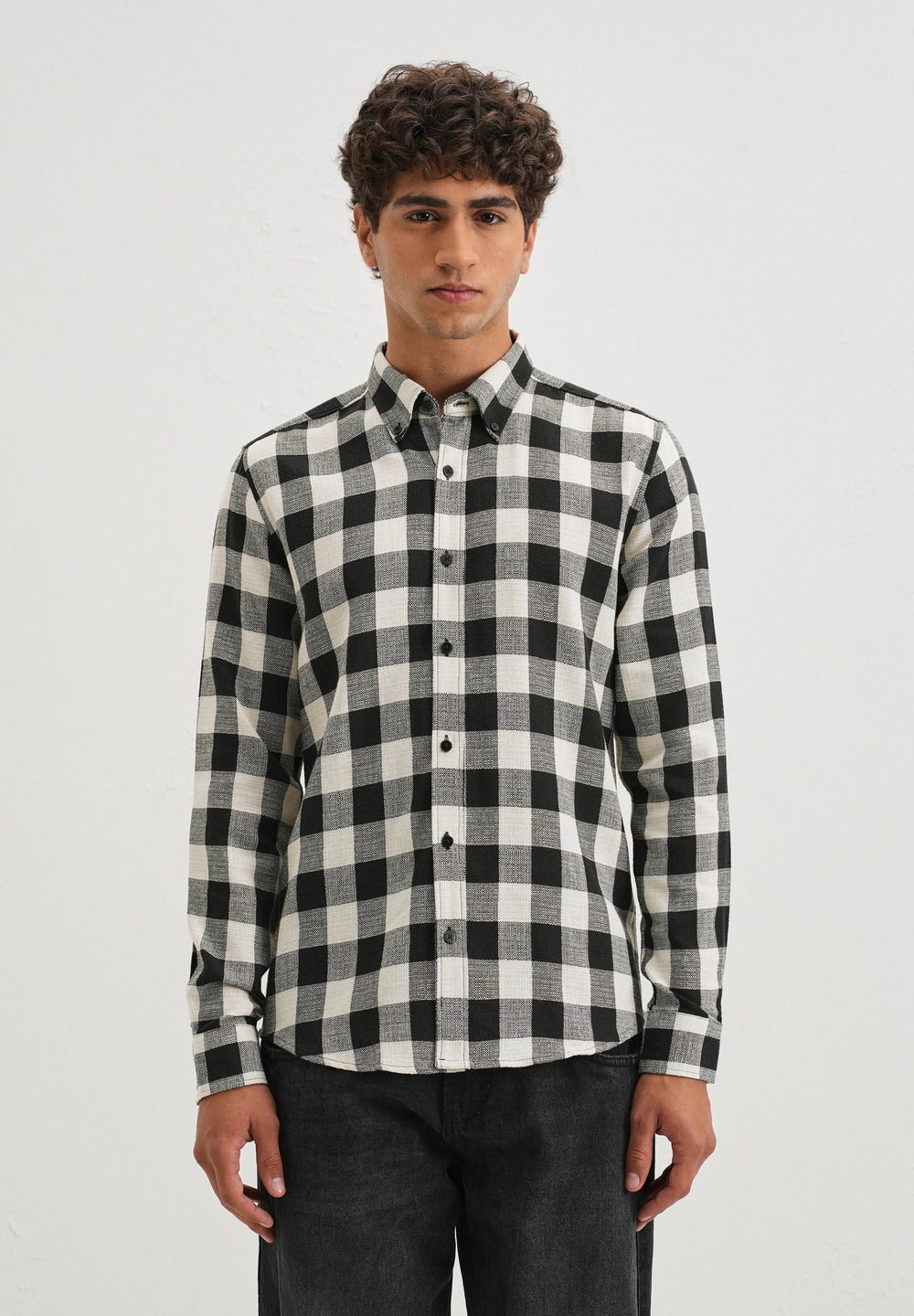 Chess Square Black Check Shirt
