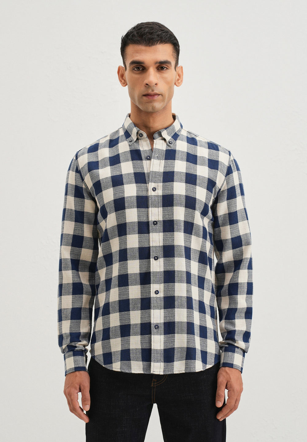 Chess Square Blue Check Shirt