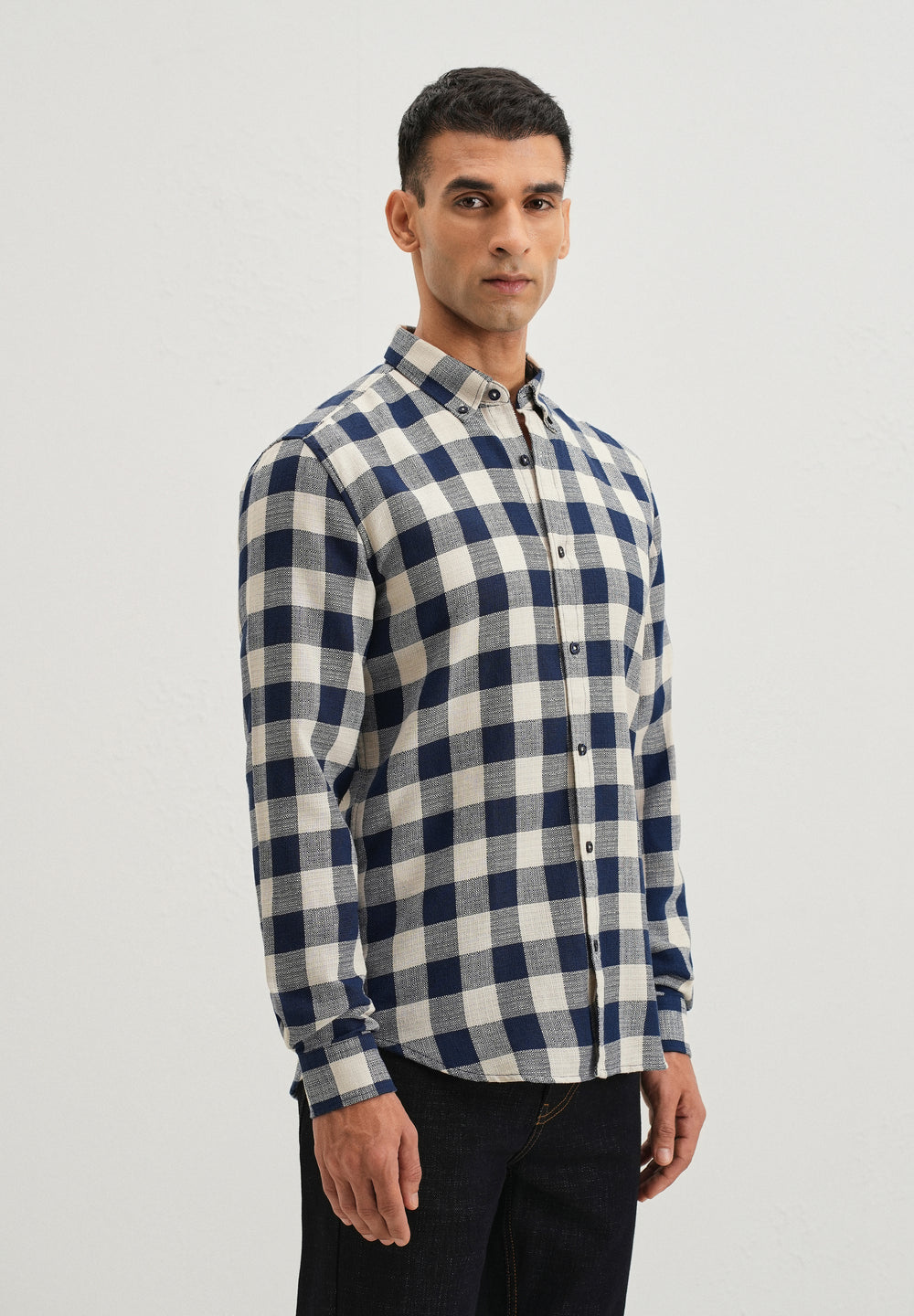Chess Square Blue Check Shirt