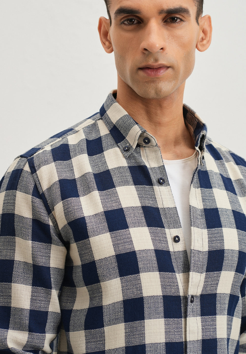 Chess Square Blue Check Shirt