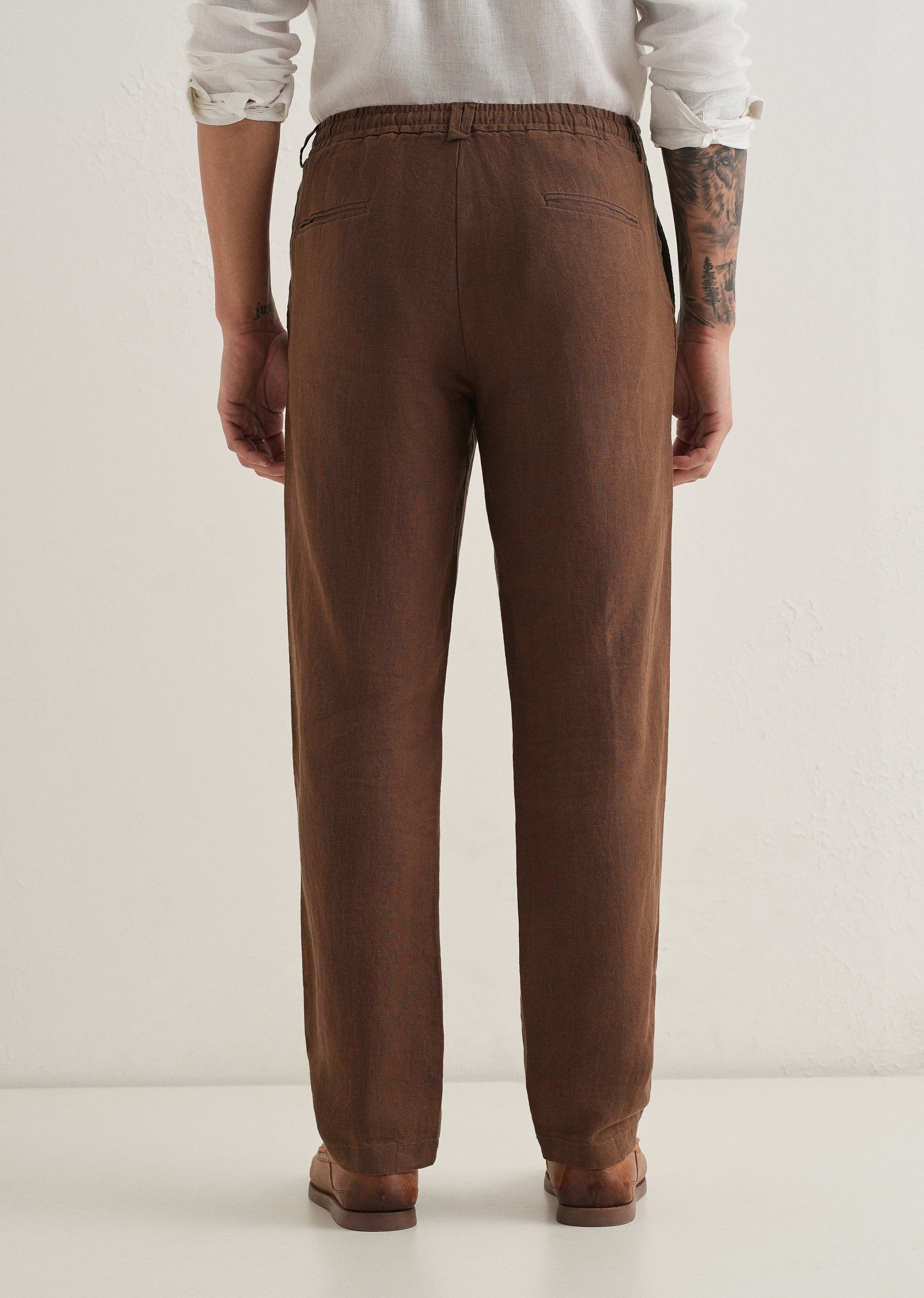 Chestnut Brown Linen Pant