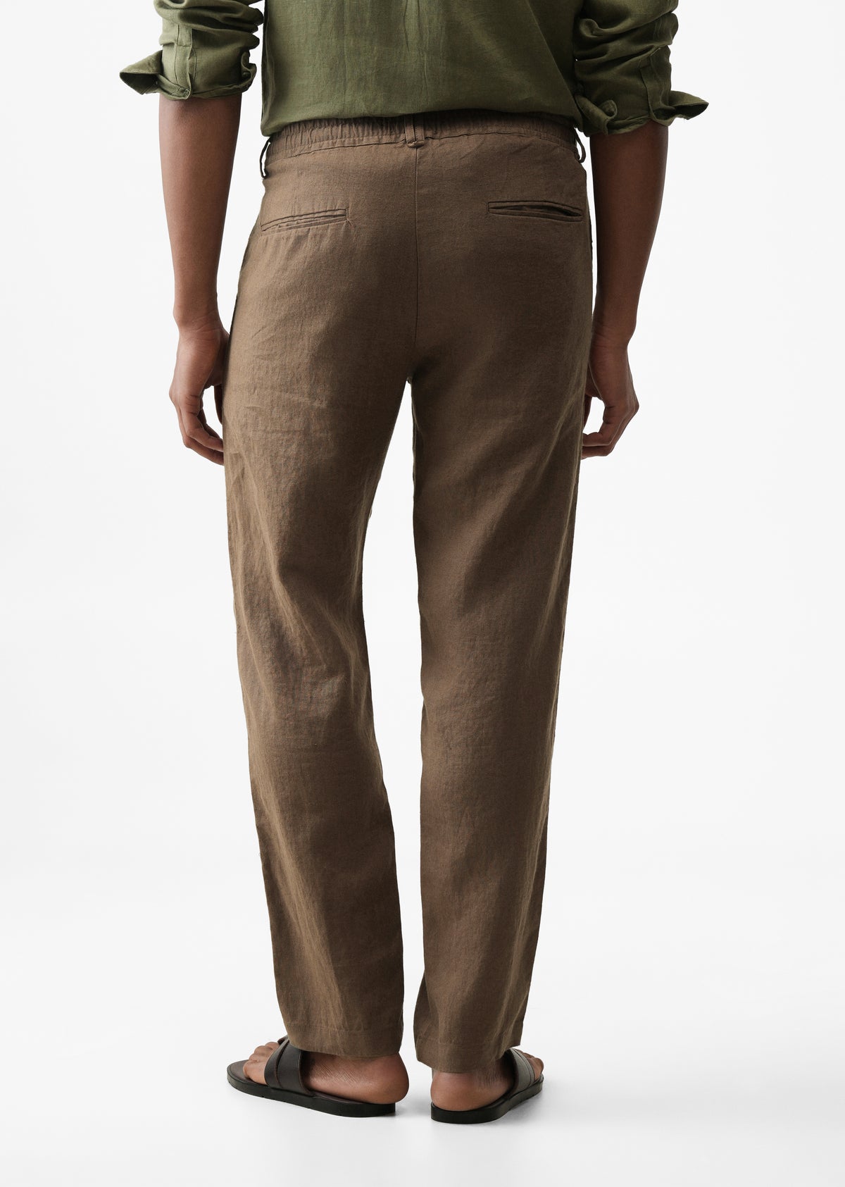 Chestnut Brown Pure Linen Pant