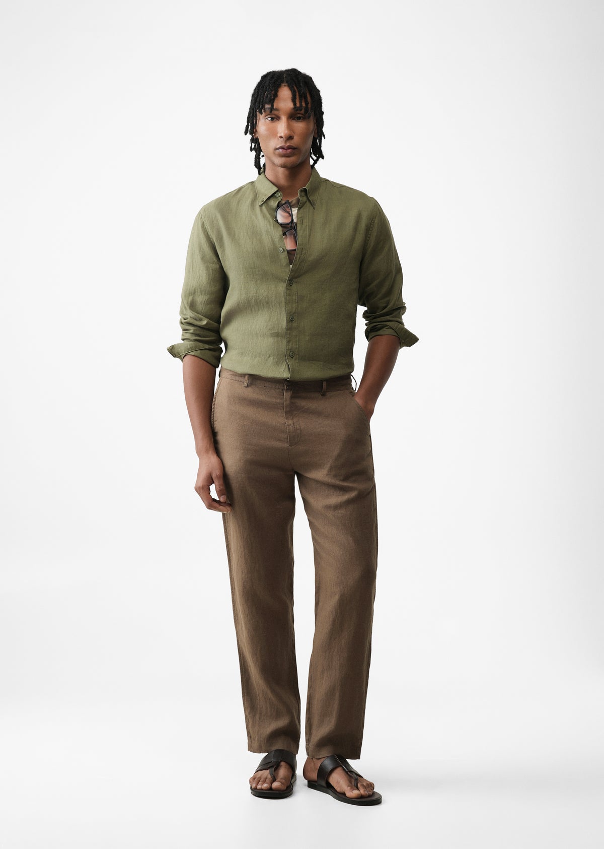 Chestnut Brown Pure Linen Pant