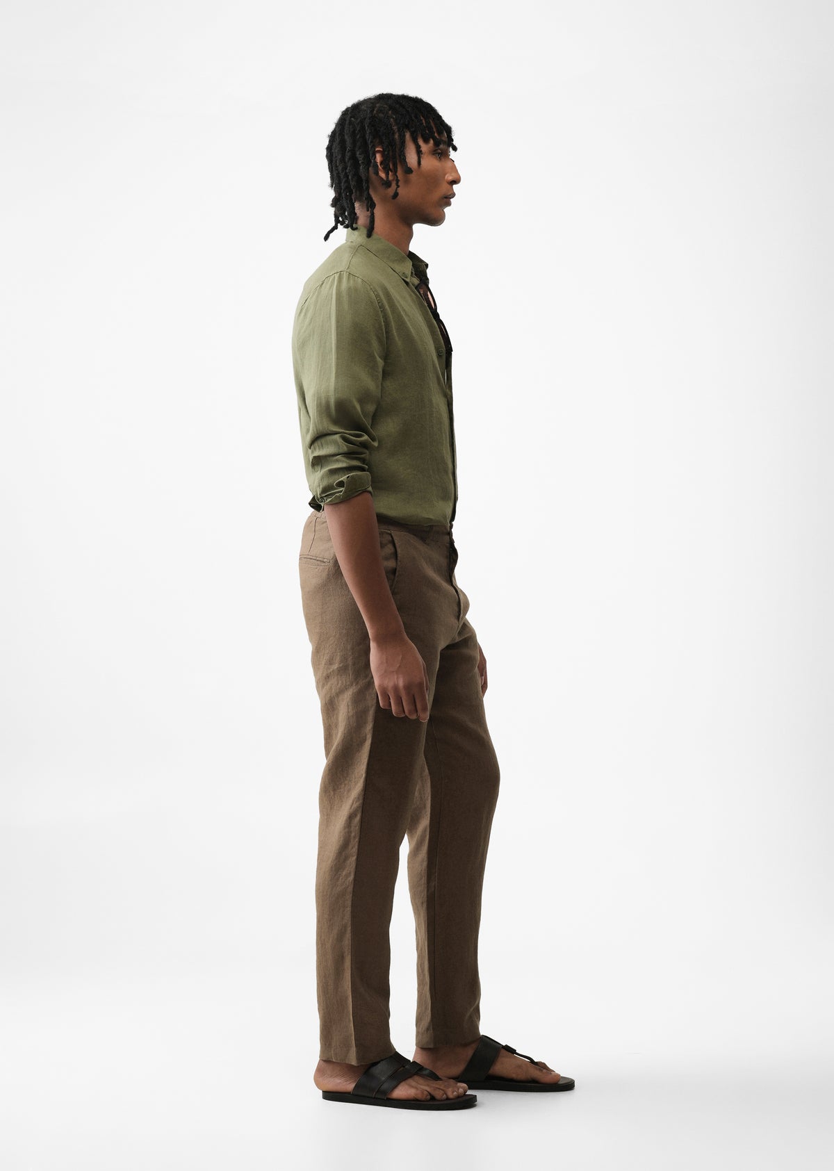 Chestnut Brown Pure Linen Pant