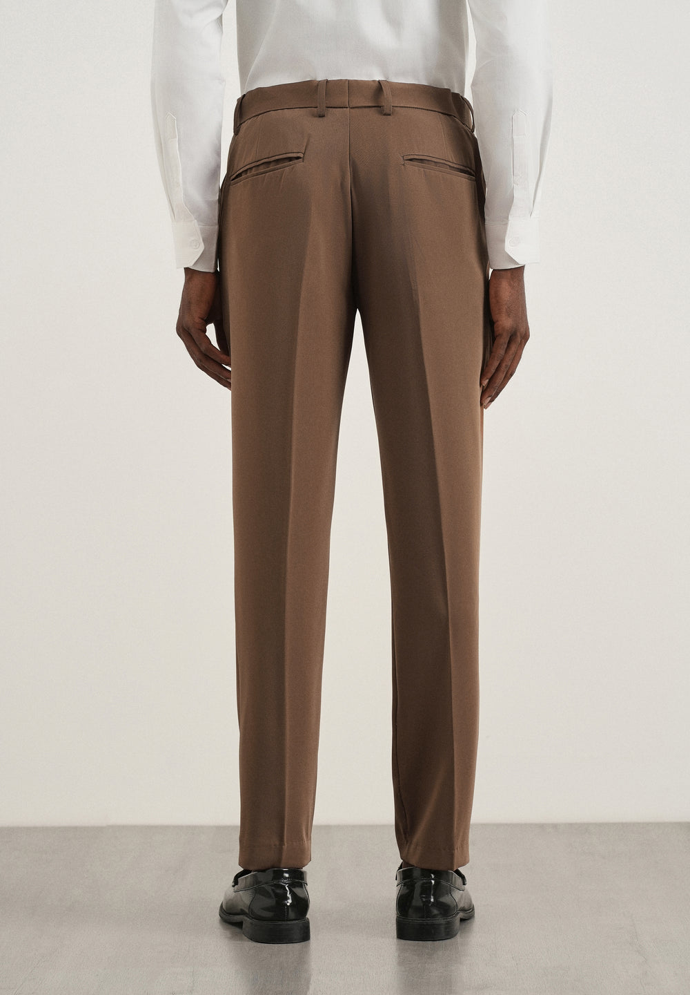 Chocolate Brown Flex Waist Slim Fit Trouser