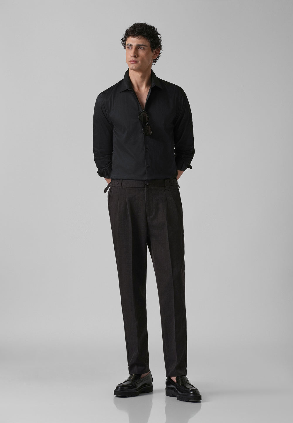 Chocolate Brown Pleated Gurkha Pant