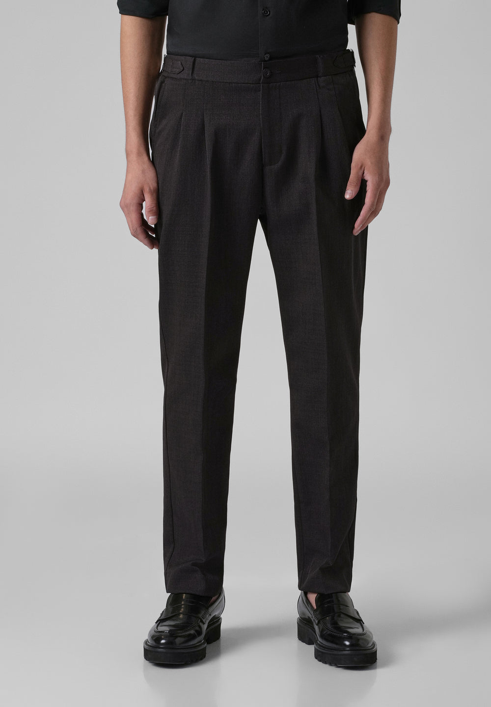 Chocolate Brown Pleated Gurkha Pant