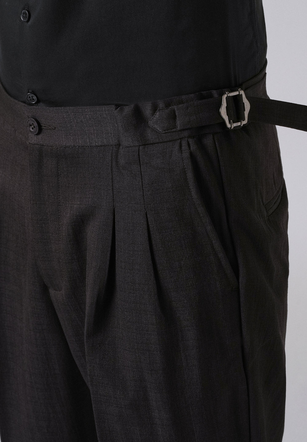 Chocolate Brown Pleated Gurkha Pant