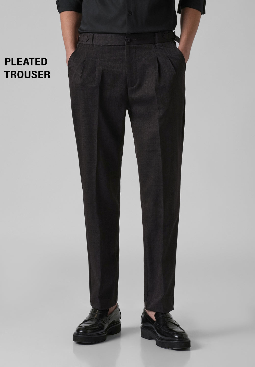 Chocolate Brown Pleated Gurkha Pant