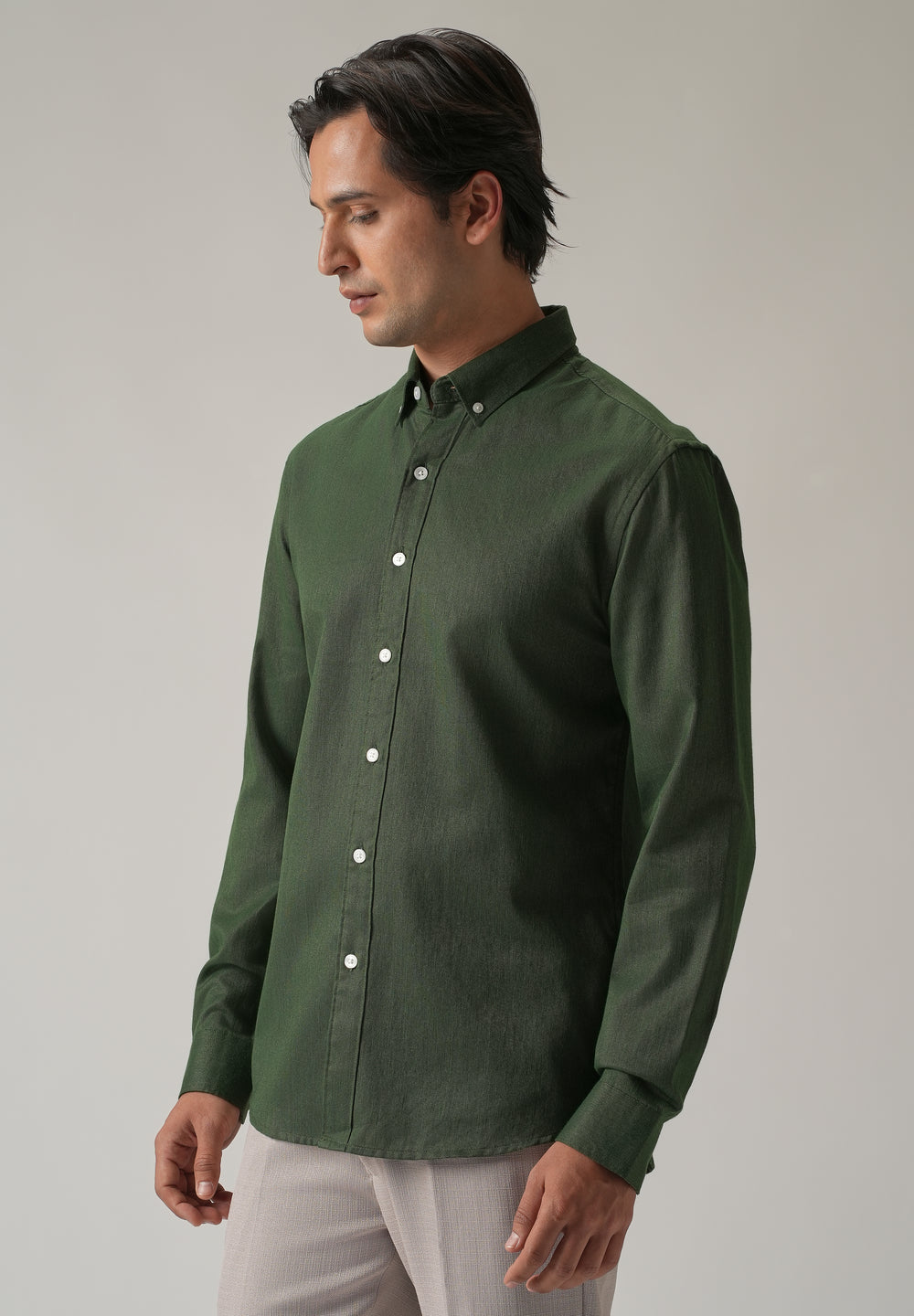 Cilantro Green Blended Linen shirt