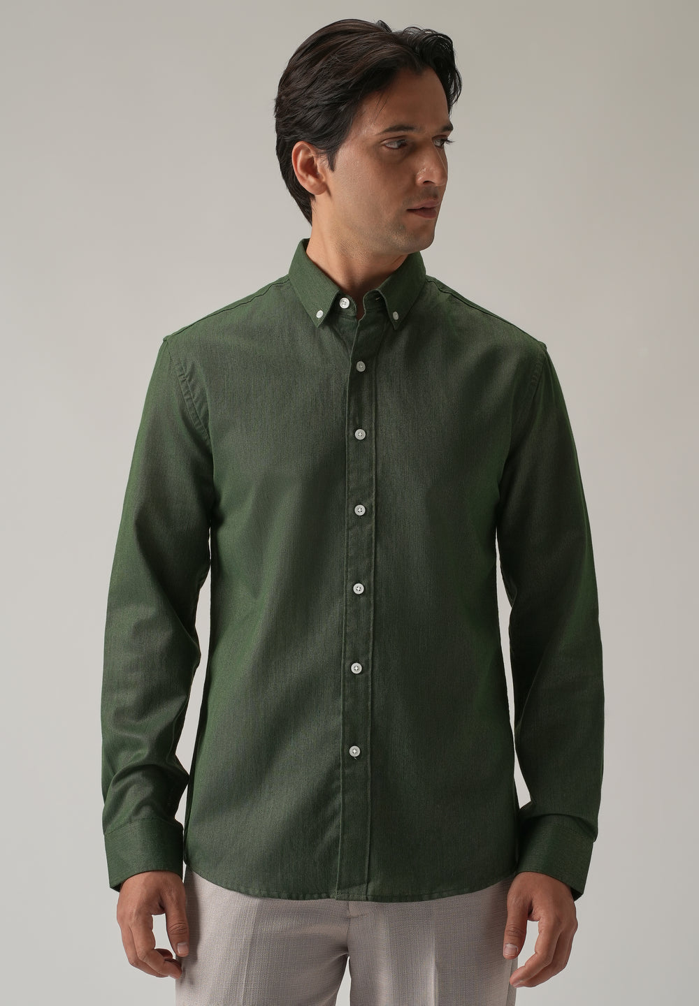 Cilantro Green Blended Linen shirt