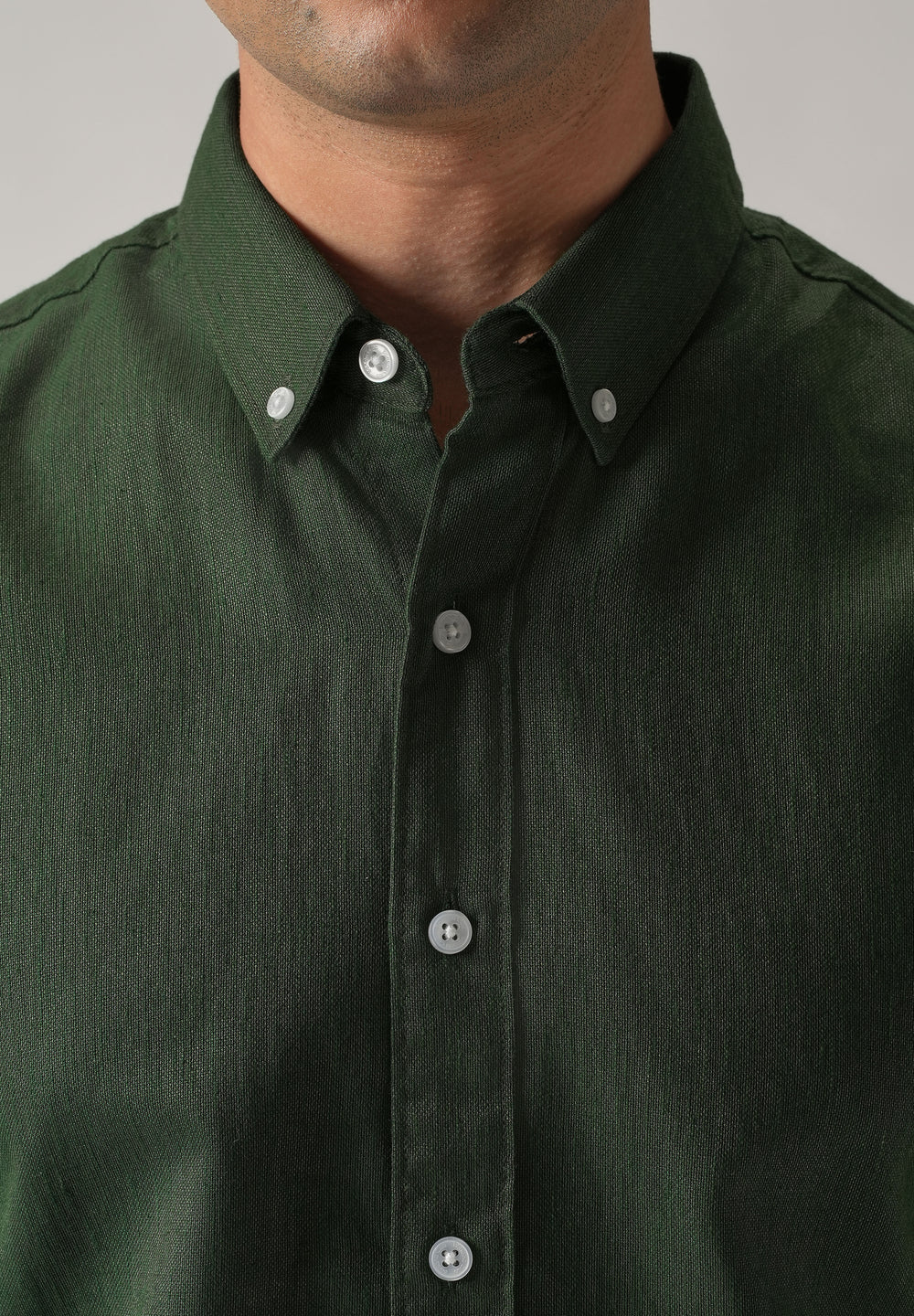 Cilantro Green Blended Linen shirt
