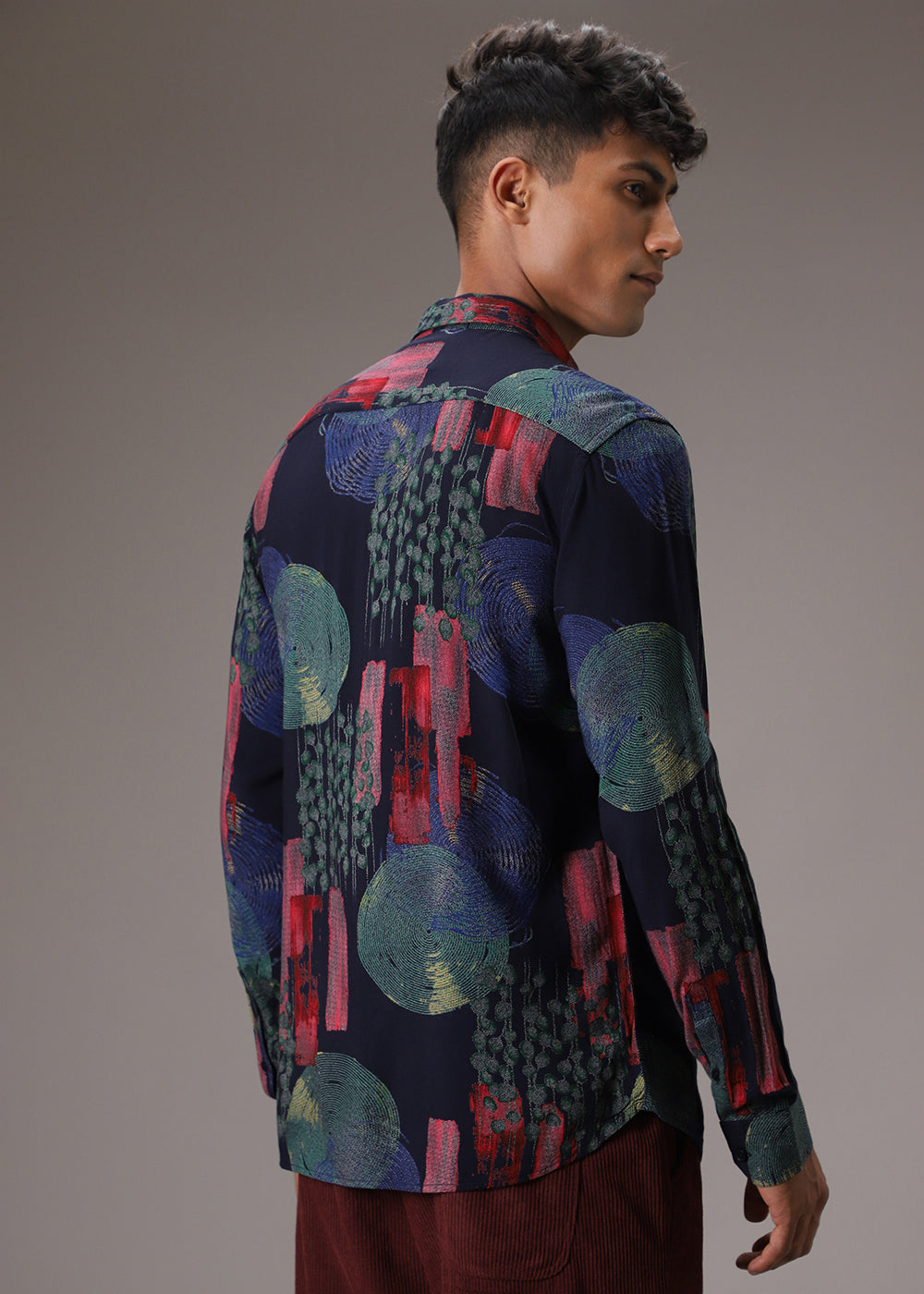 Circular Abstract Blue Feather Shirt