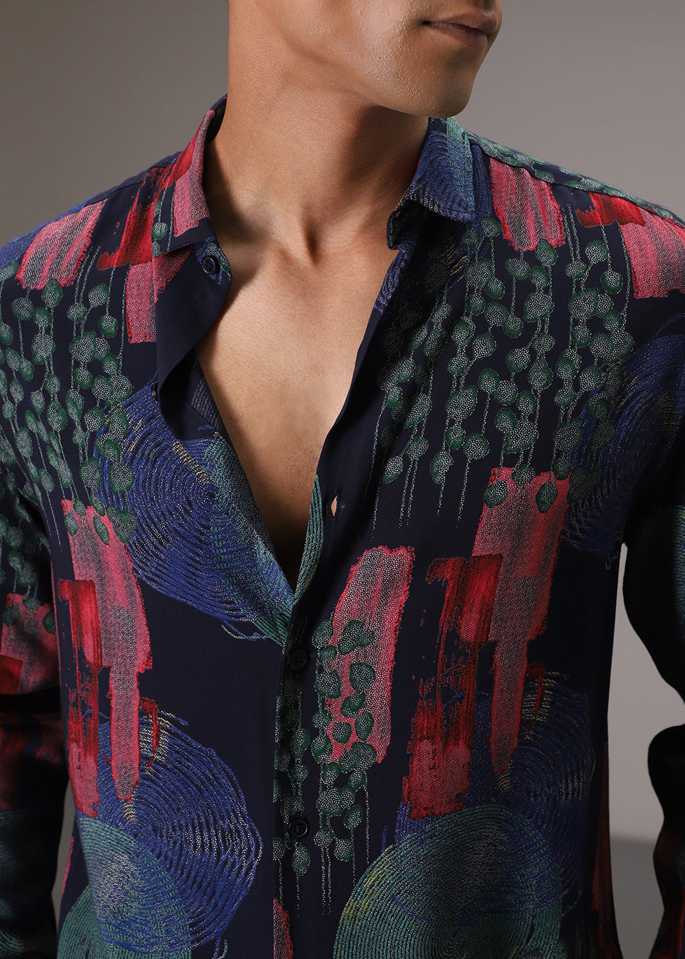 Circular Abstract Blue Feather Shirt