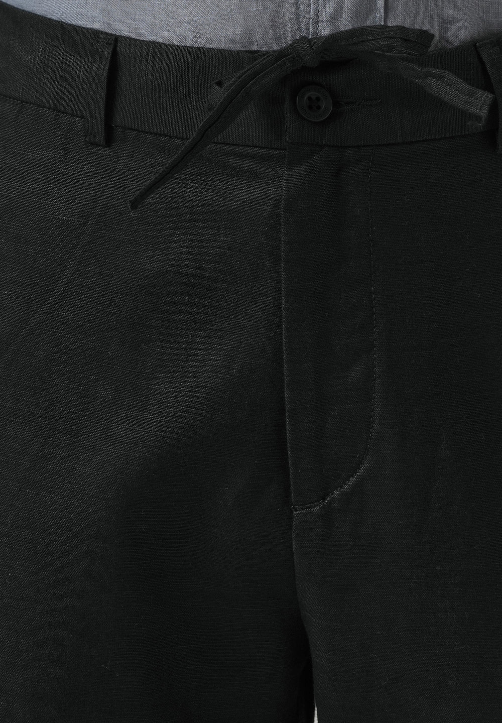 Black Linen Relaxed Fit Trouser